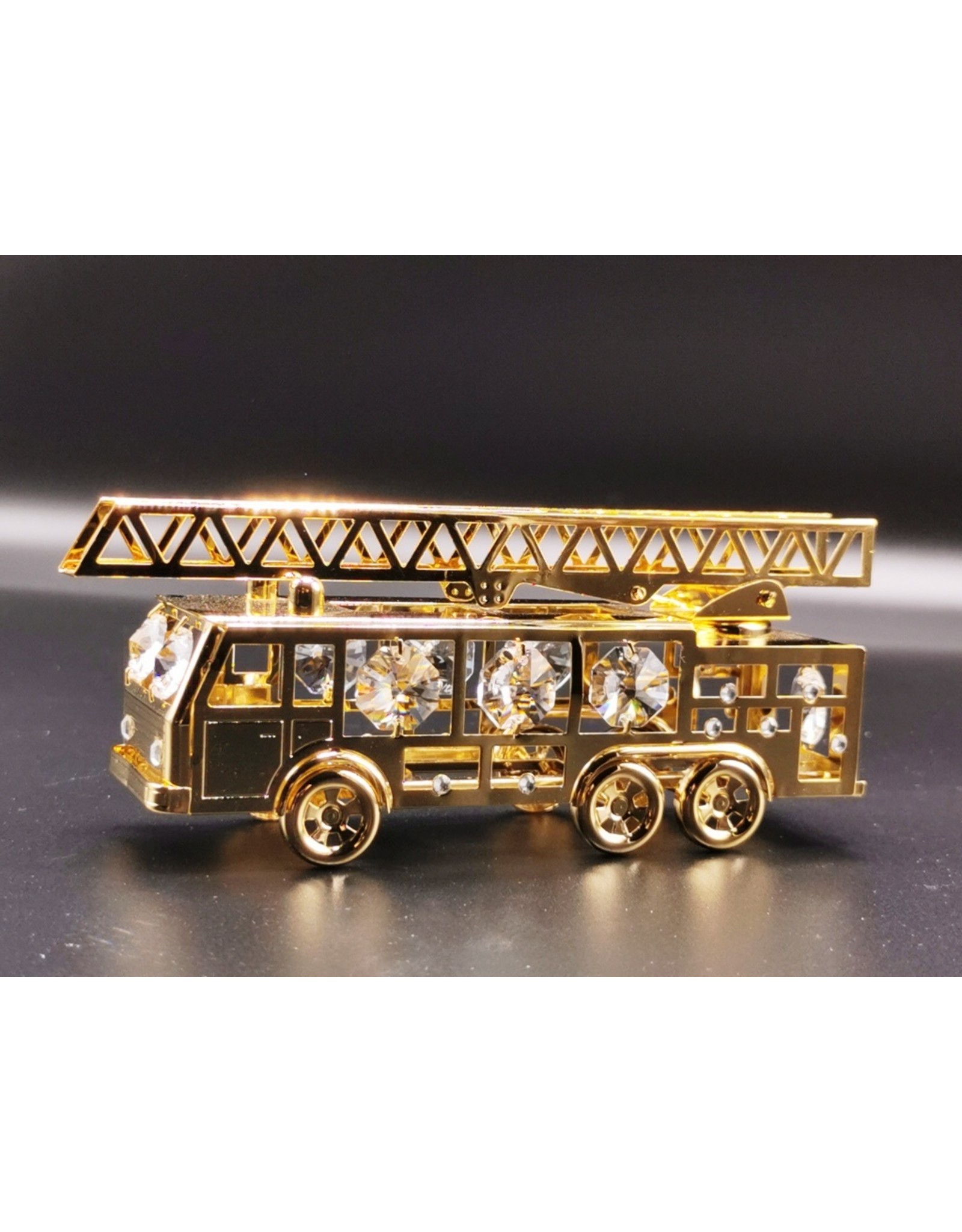 Crystal Temptations Miscellaneous - Miniature Fire truck - gold-plated and with Swarovski