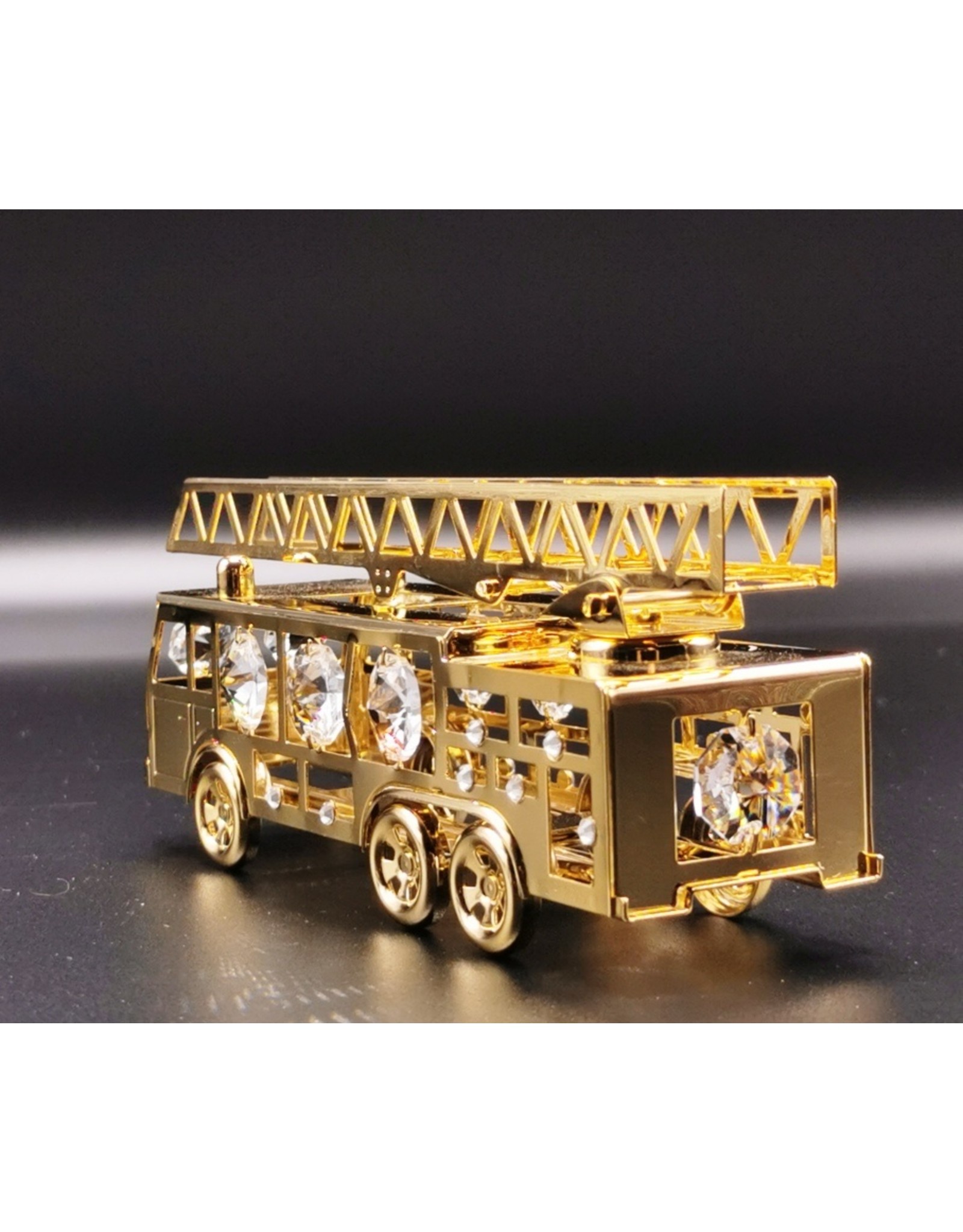 Crystal Temptations Miscellaneous - Miniature Fire truck - gold-plated and with Swarovski