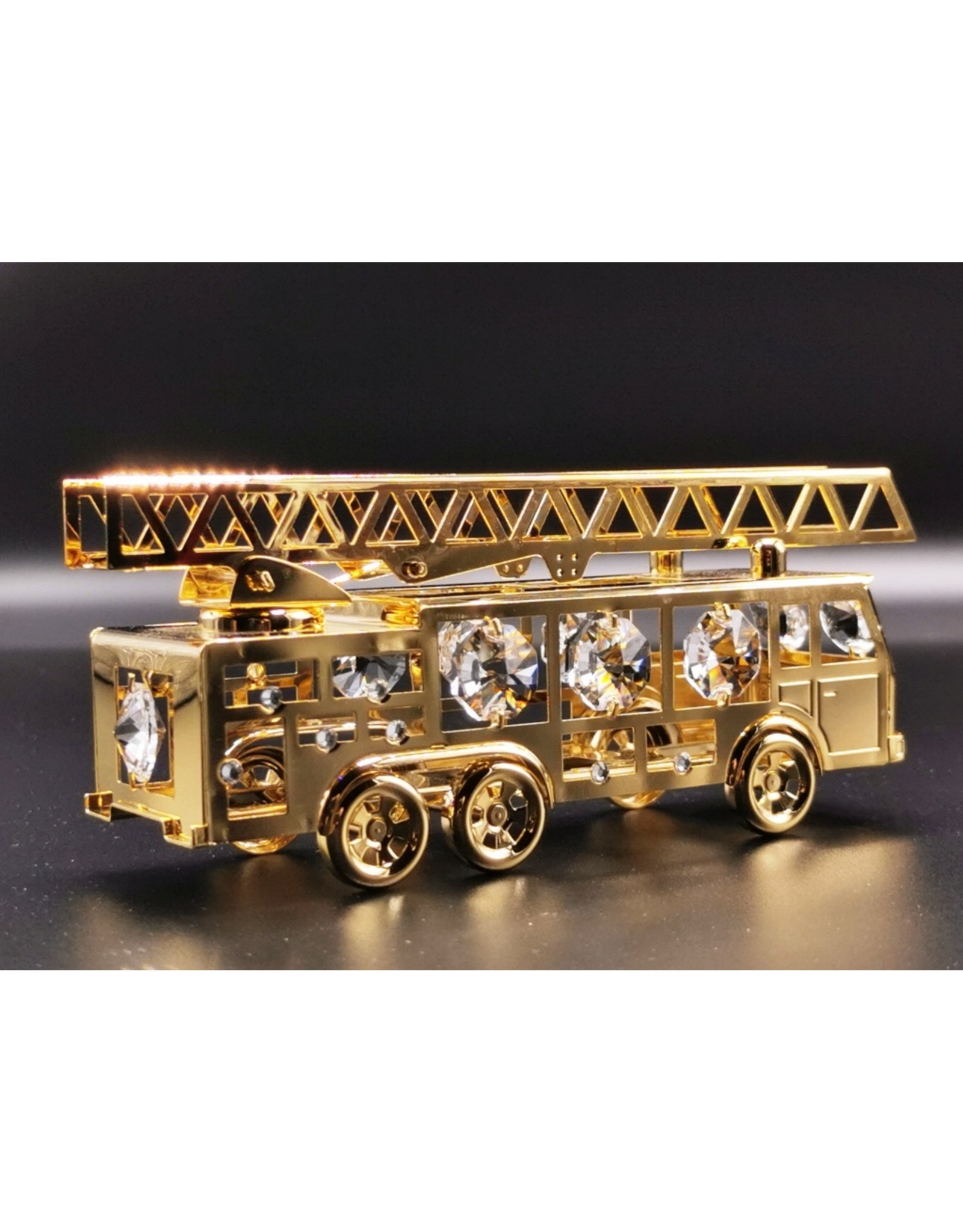 Crystal Temptations Miscellaneous - Miniature Fire truck - gold-plated and with Swarovski