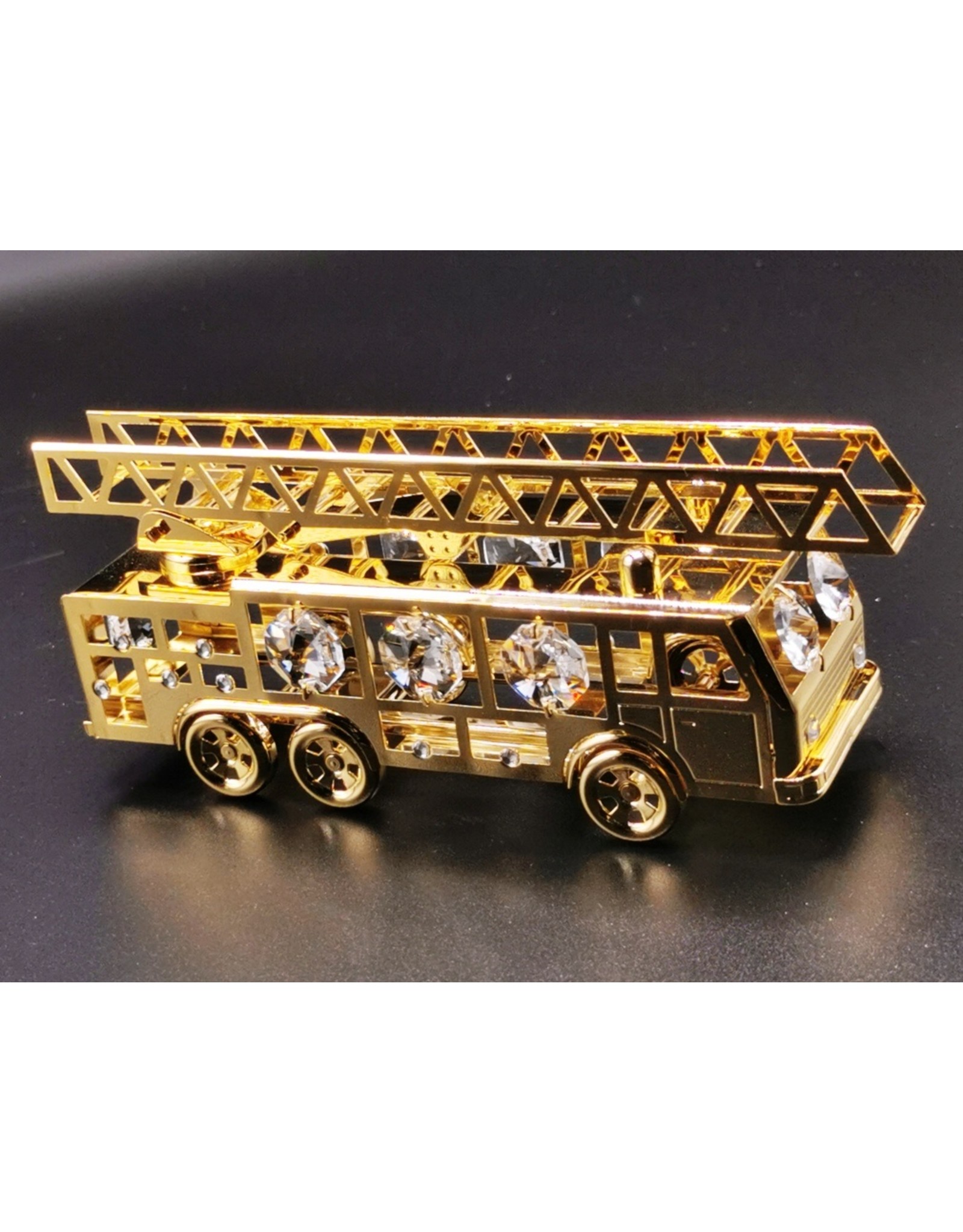 Crystal Temptations Miscellaneous - Miniature Fire truck - gold-plated and with Swarovski