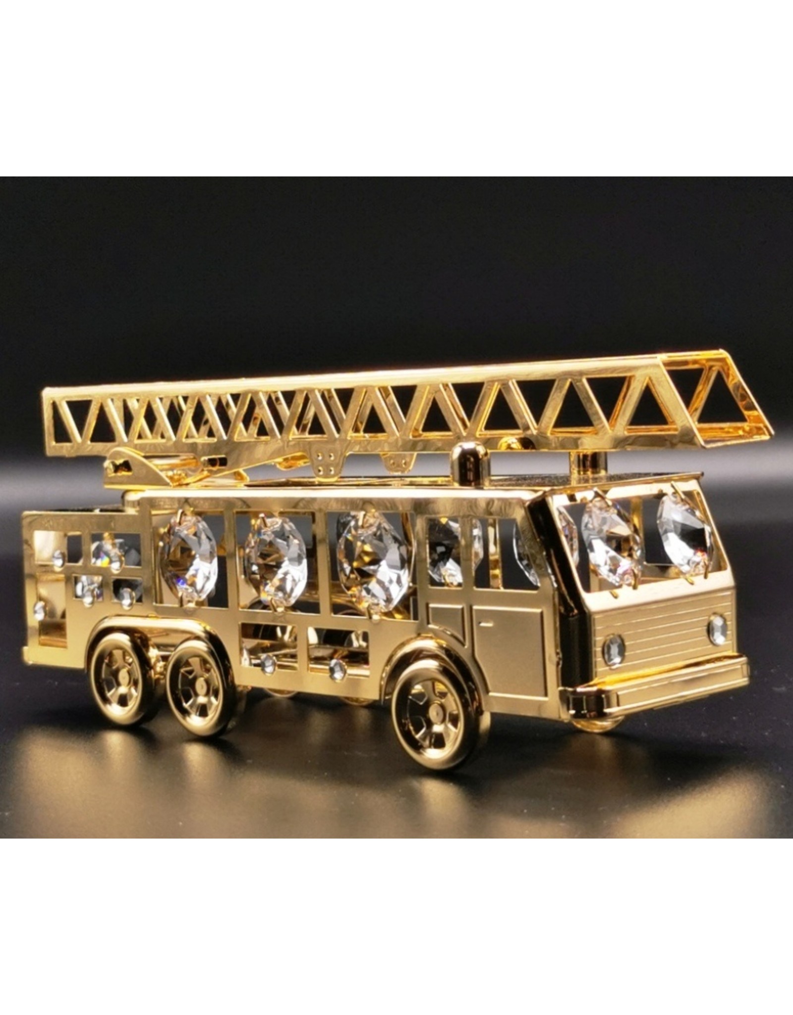 Crystal Temptations Miscellaneous - Miniature Fire truck - gold-plated and with Swarovski