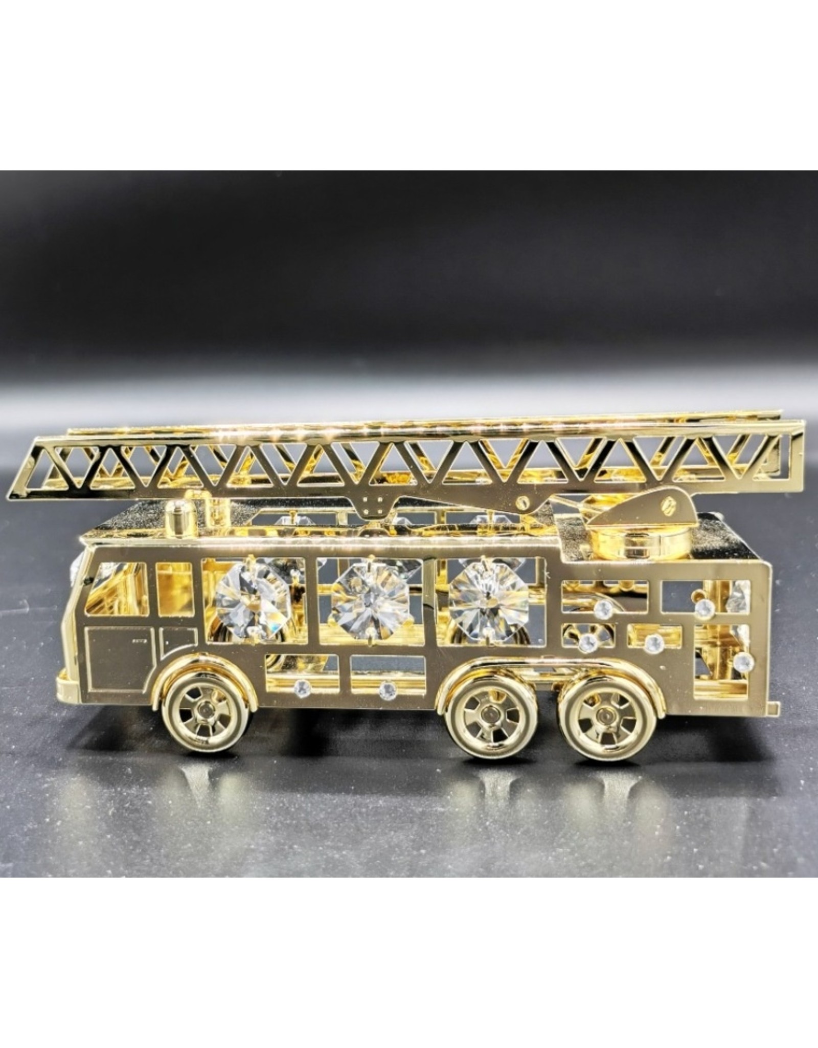 Crystal Temptations Miscellaneous - Miniature Fire truck - gold-plated and with Swarovski