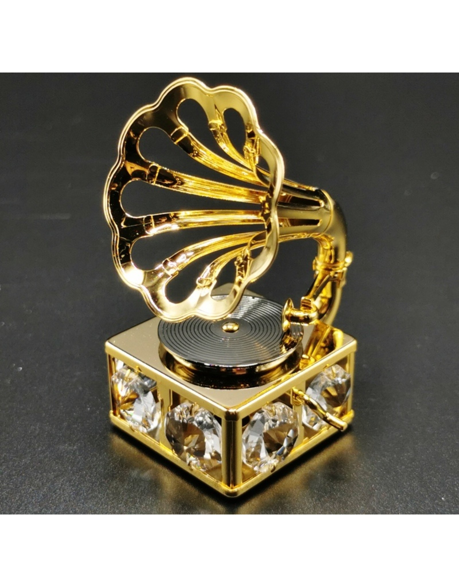 Crystal Temptations Miscellaneous - Miniature Gramophone - gold-plated and with Swarovski