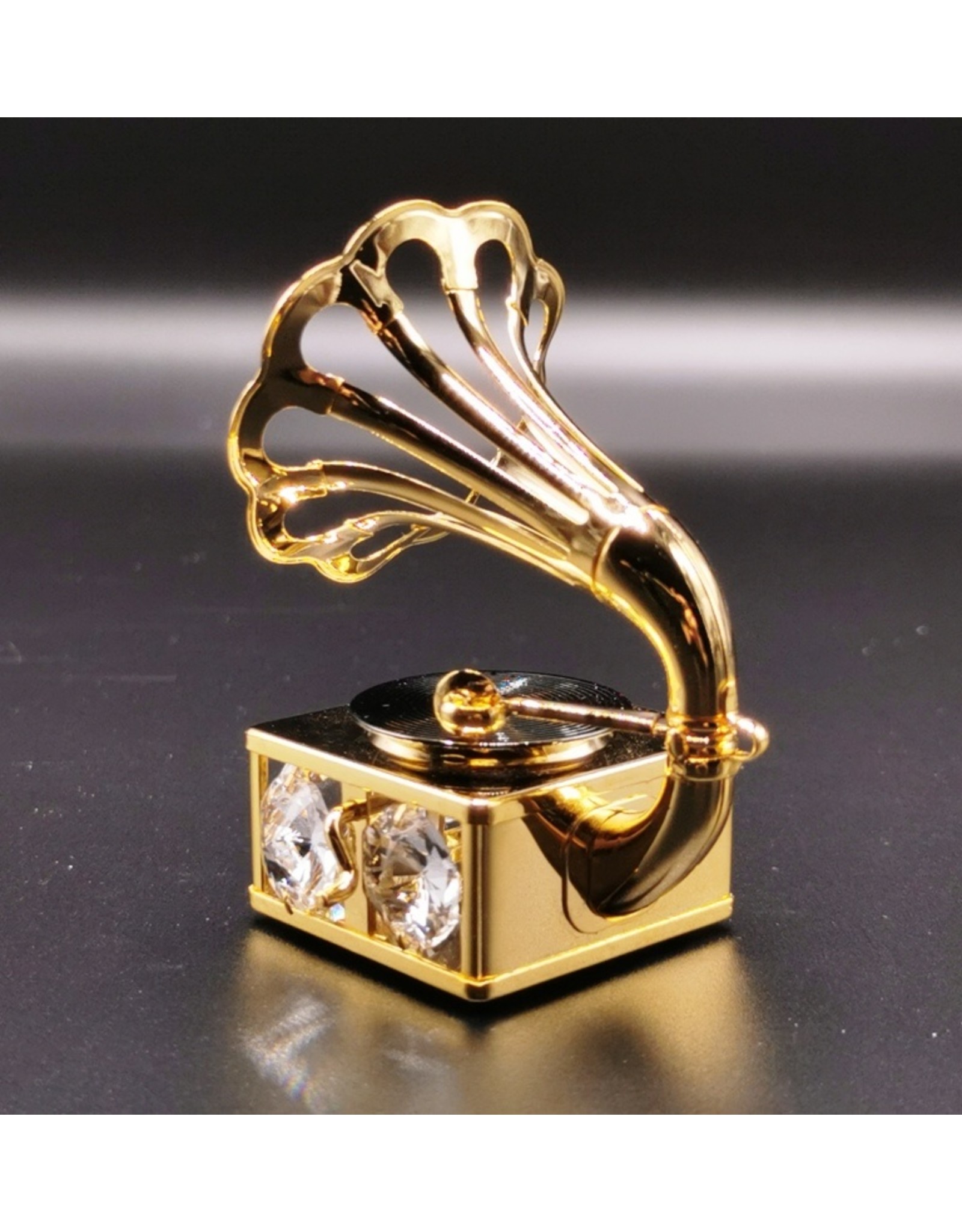 Crystal Temptations Miscellaneous - Miniature Gramophone - gold-plated and with Swarovski