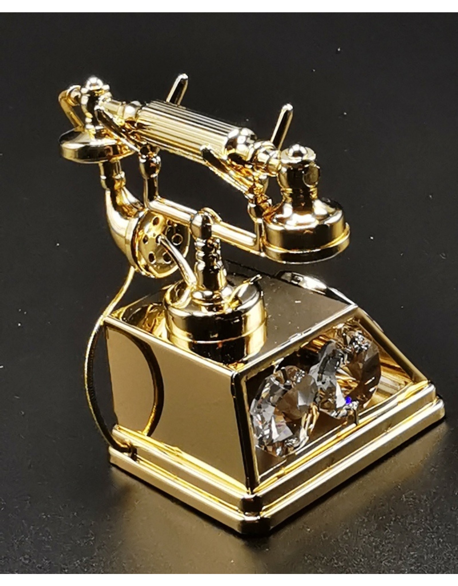 Crystal Temptations Miscellaneous - Miniature Retro Phone.  Gold-plated and with Swarovski