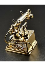 Crystal Temptations Miscellaneous - Miniature Retro Phone.  Gold-plated and with Swarovski
