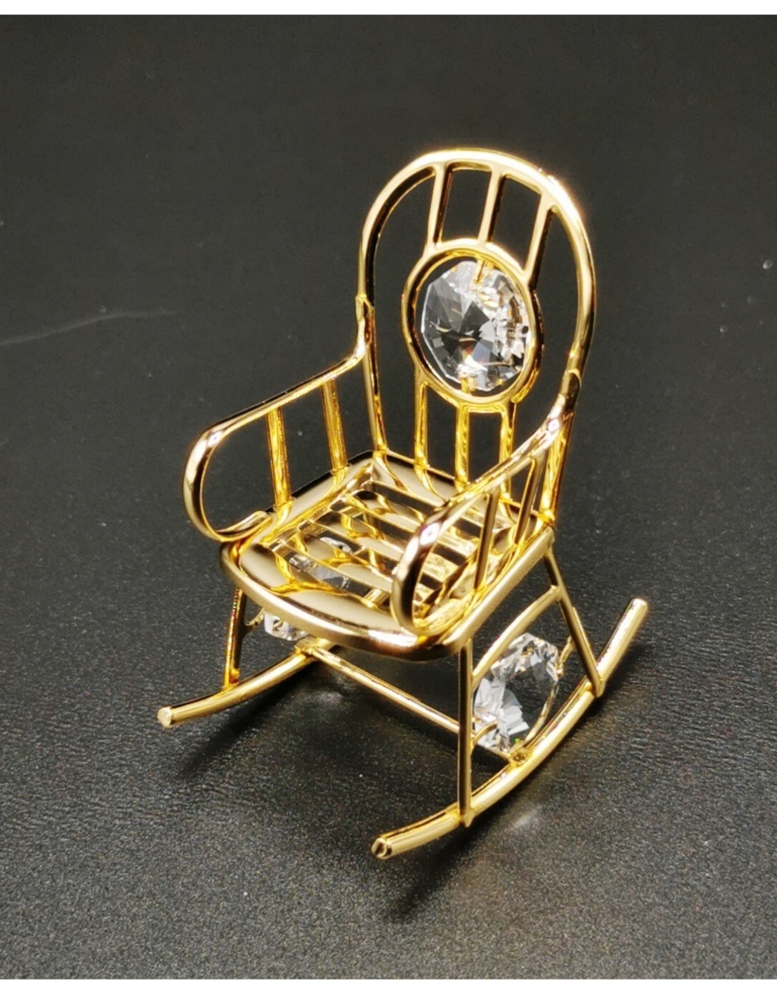 Crystal Temptations Miscellaneous - Miniature Rocking chair. Gold-plated and with Swarovski