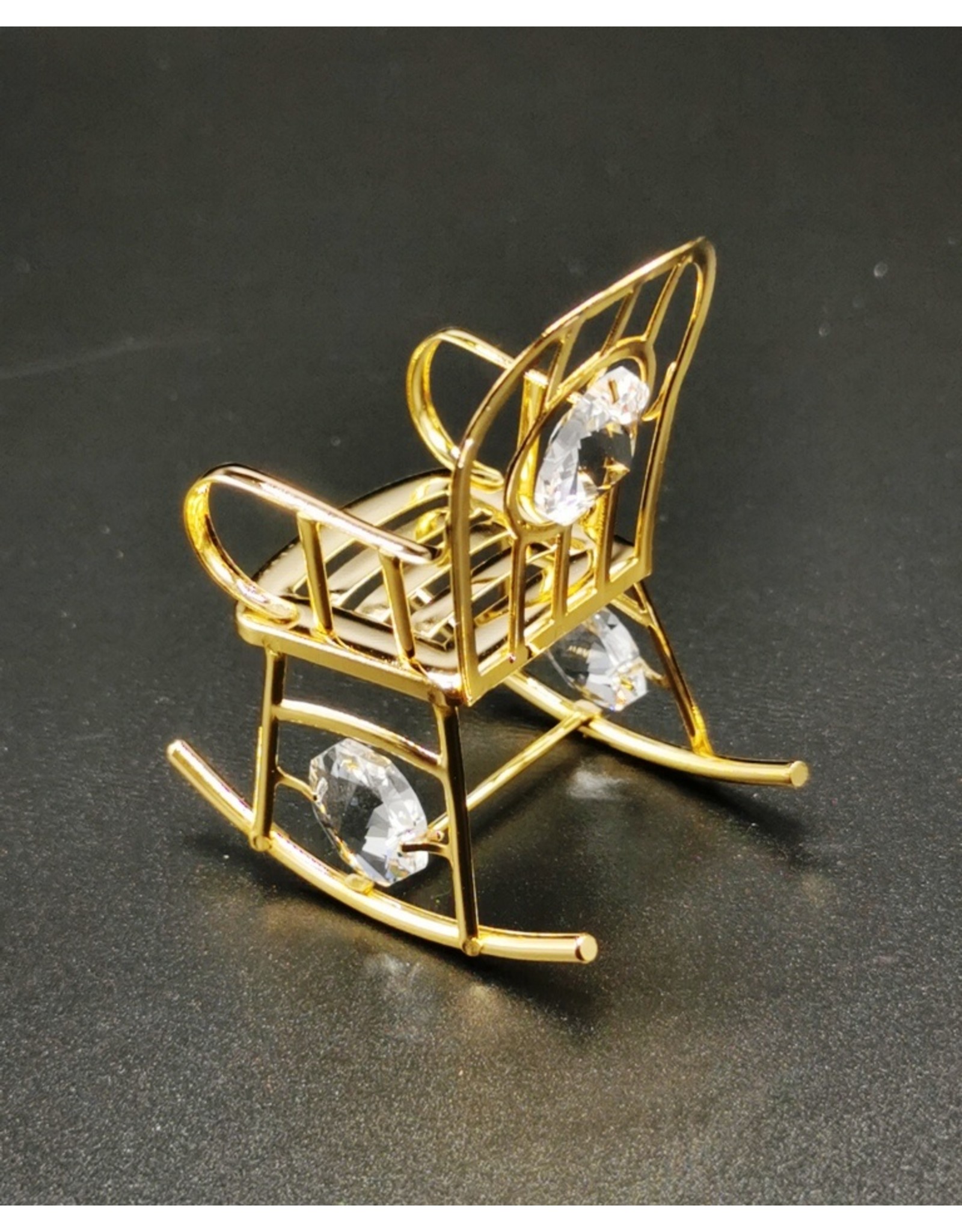 Crystal Temptations Miscellaneous - Miniature Rocking chair. Gold-plated and with Swarovski