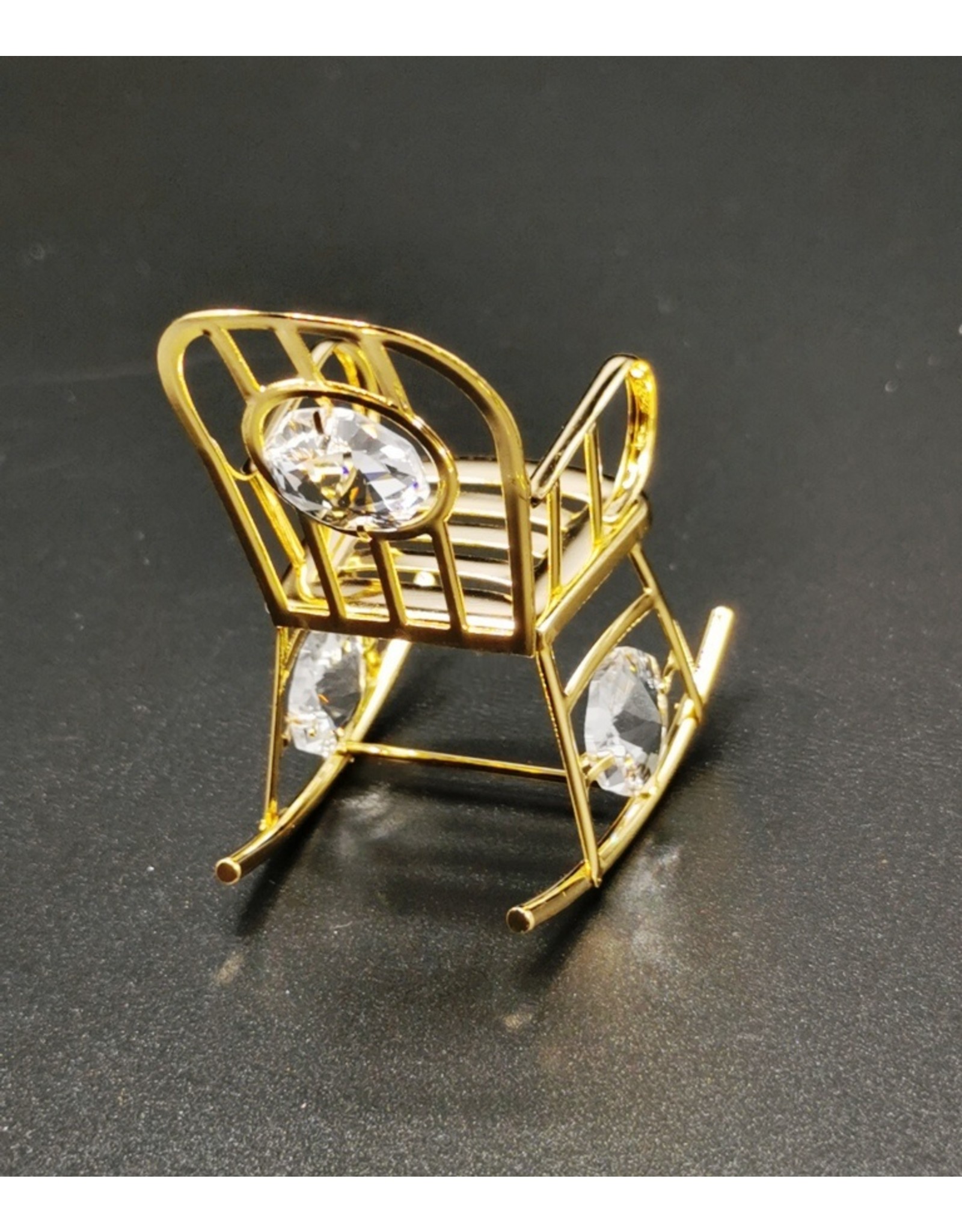 Crystal Temptations Miscellaneous - Miniature Rocking chair. Gold-plated and with Swarovski