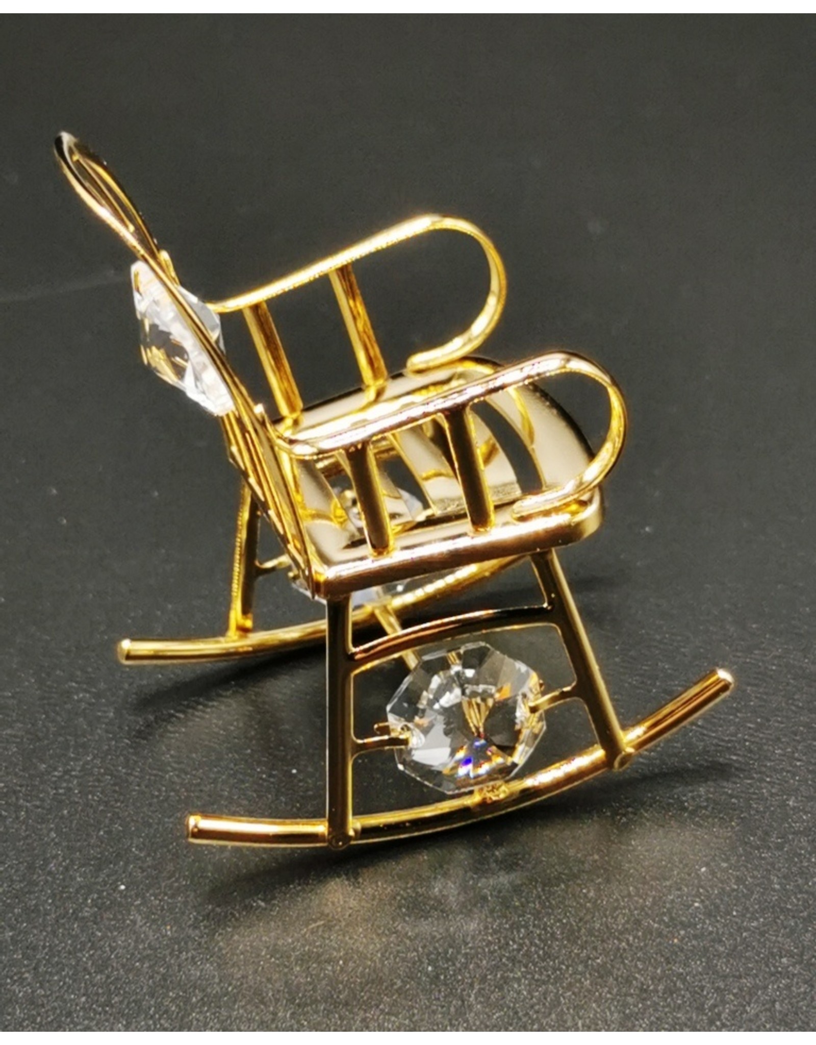 Crystal Temptations Miscellaneous - Miniature Rocking chair. Gold-plated and with Swarovski