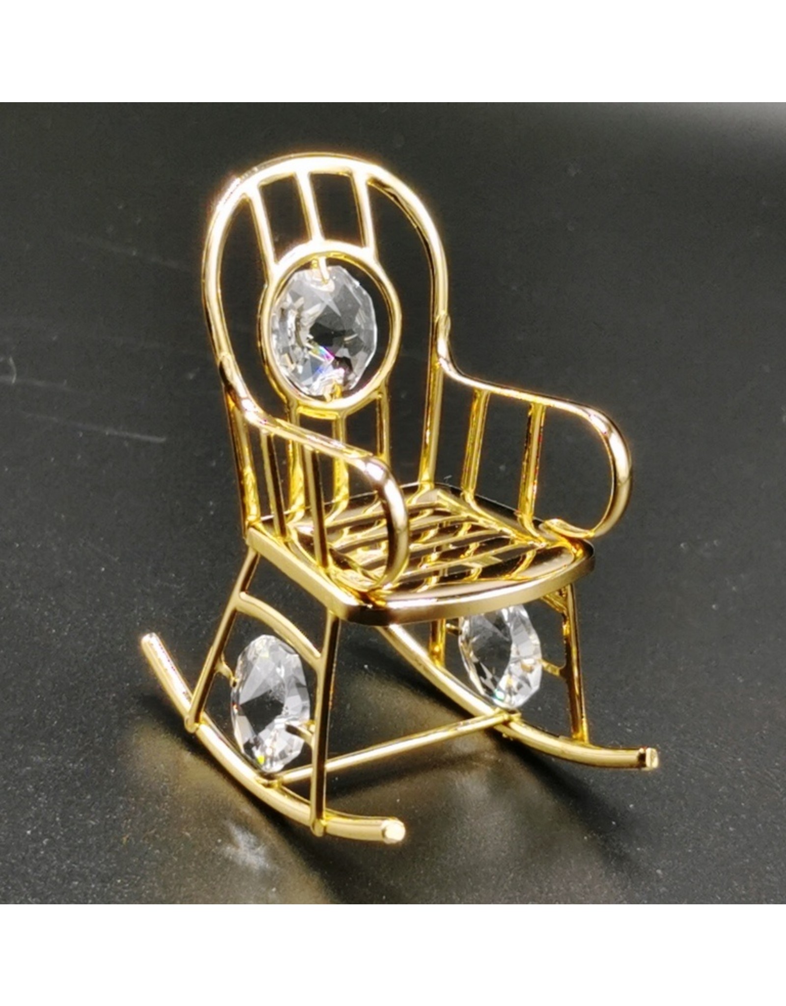 Crystal Temptations Miscellaneous - Miniature Rocking chair. Gold-plated and with Swarovski