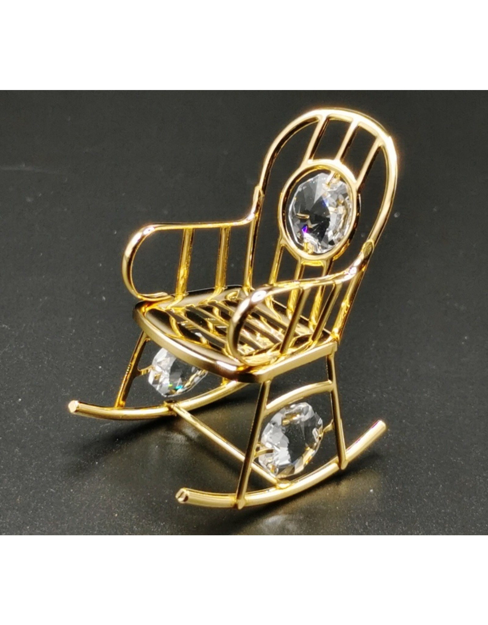 Crystal Temptations Miscellaneous - Miniature Rocking chair. Gold-plated and with Swarovski