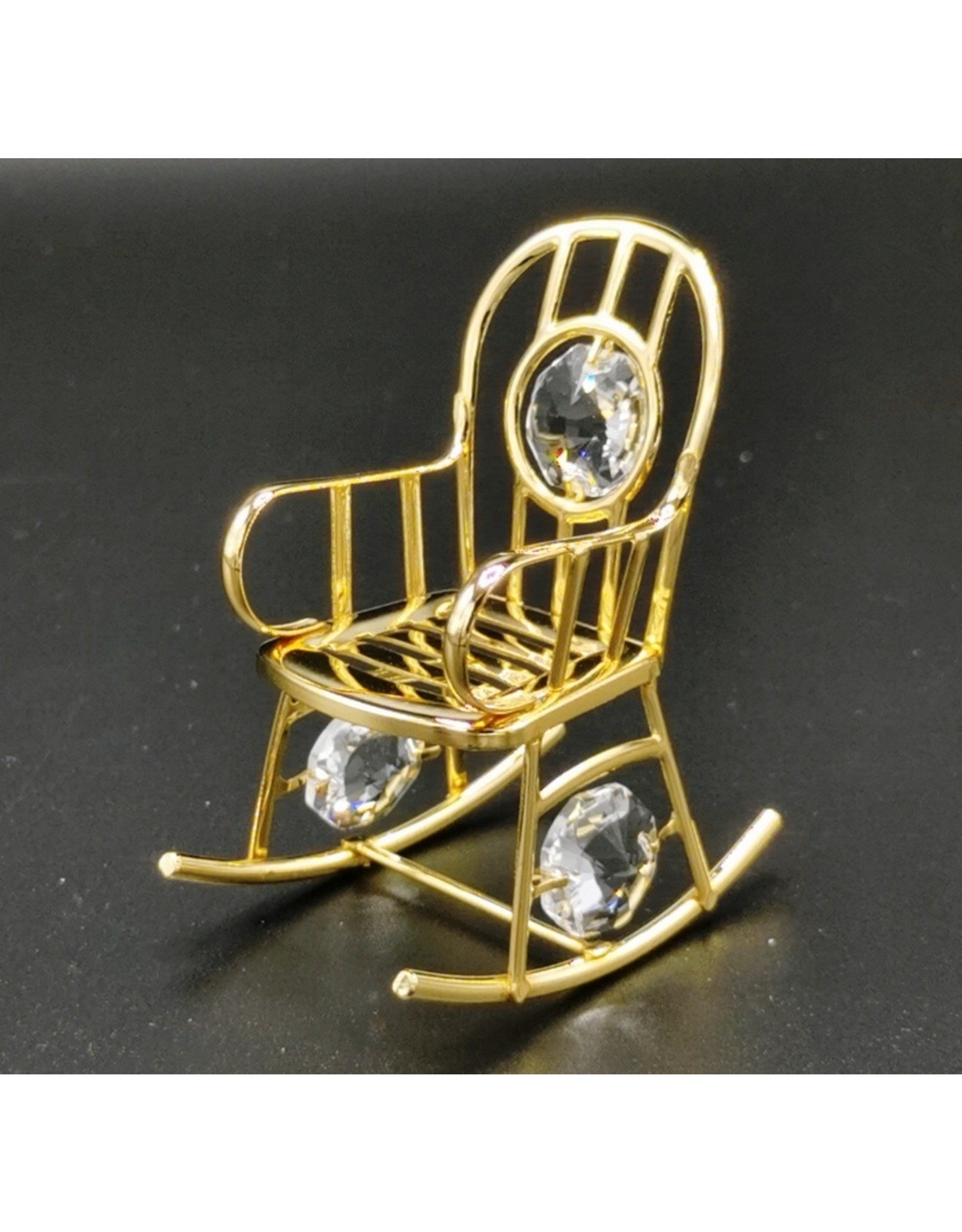 Crystal Temptations Miscellaneous - Miniature Rocking chair. Gold-plated and with Swarovski