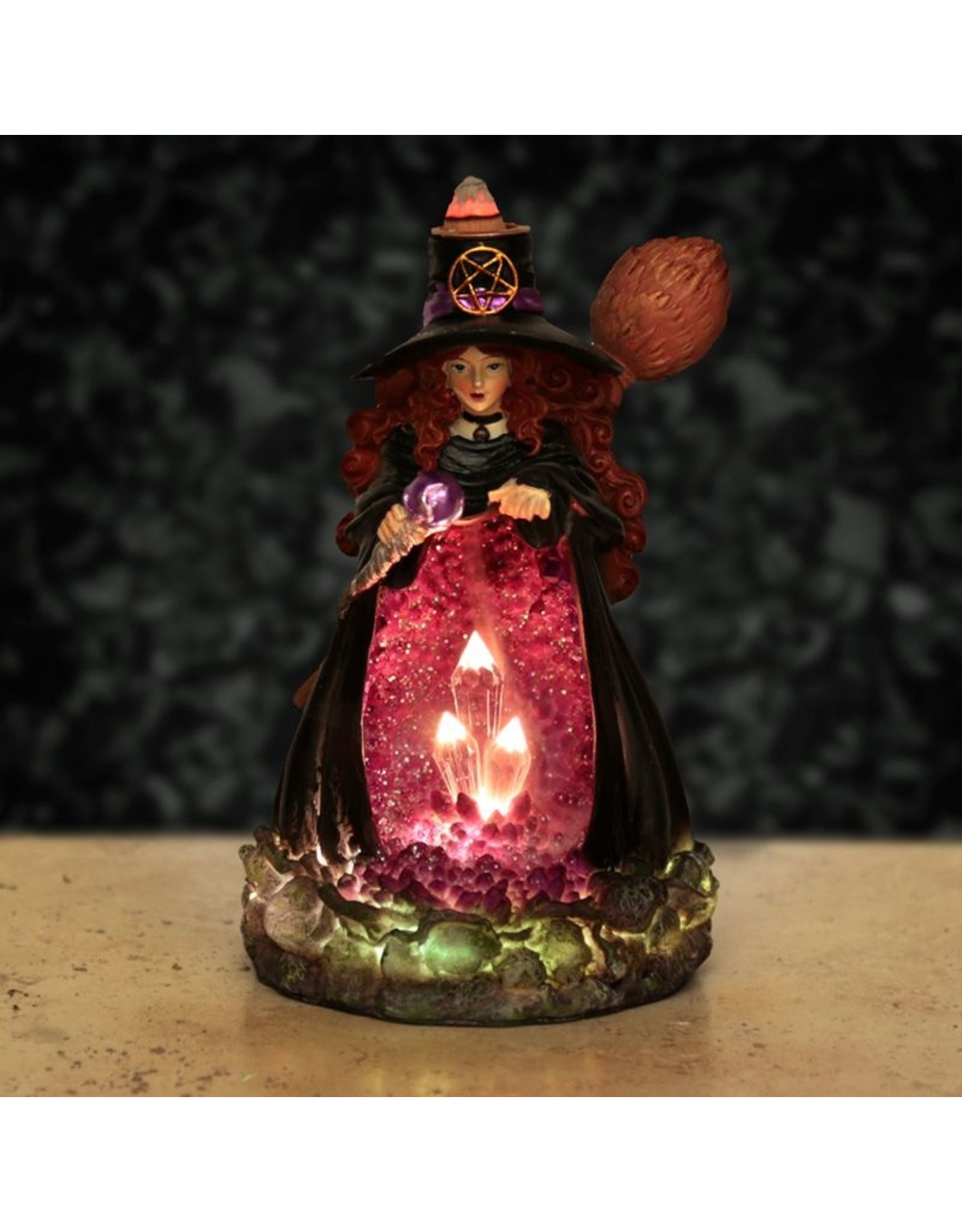 Witches cave Giftware Beelden Collectables  - Heksen Kristalgrot LED  Backflow Wierookhouder