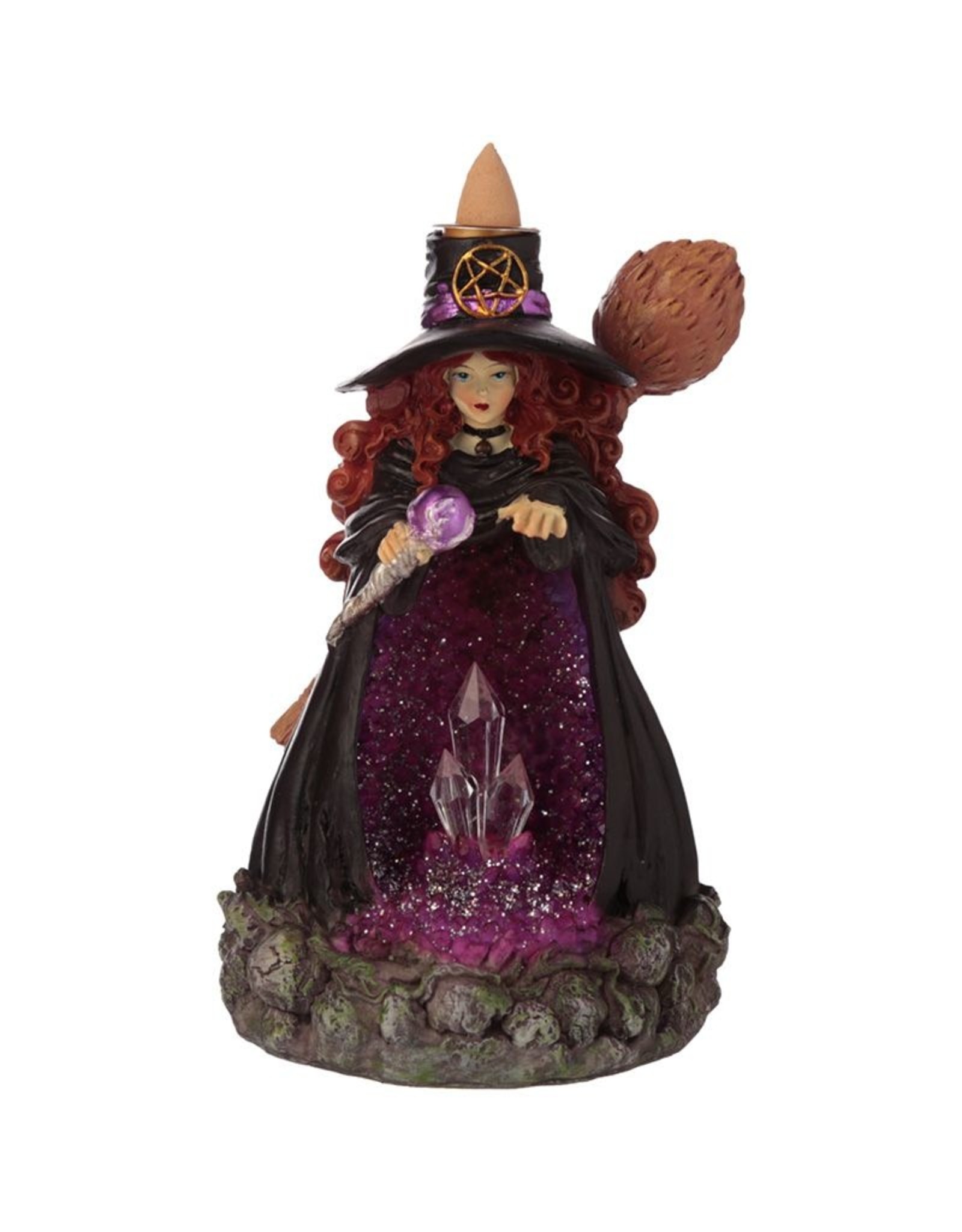 Witches cave Giftware Figurines Collectables - Witches Crystal case LED  Backflow Incenseholder