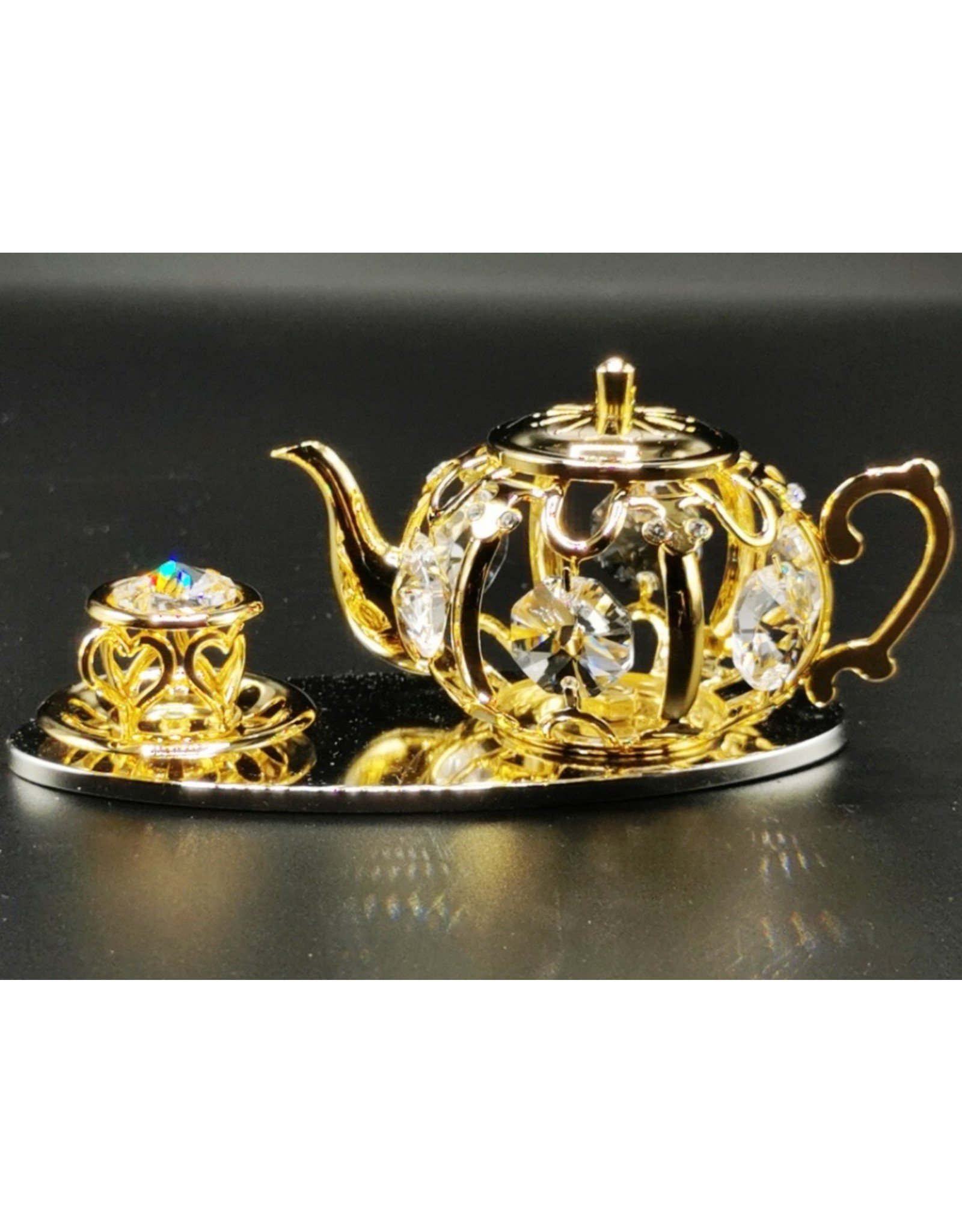 Crystal Temptations Miscellaneous - Miniature Tea Service. Gold-plated and with Swarovski