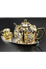 Crystal Temptations Miscellaneous - Miniature Tea Service. Gold-plated and with Swarovski