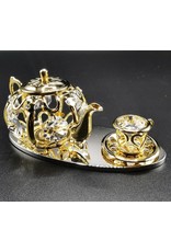 Crystal Temptations Miscellaneous - Miniatuur Thee servies - verguld en met Swarovski