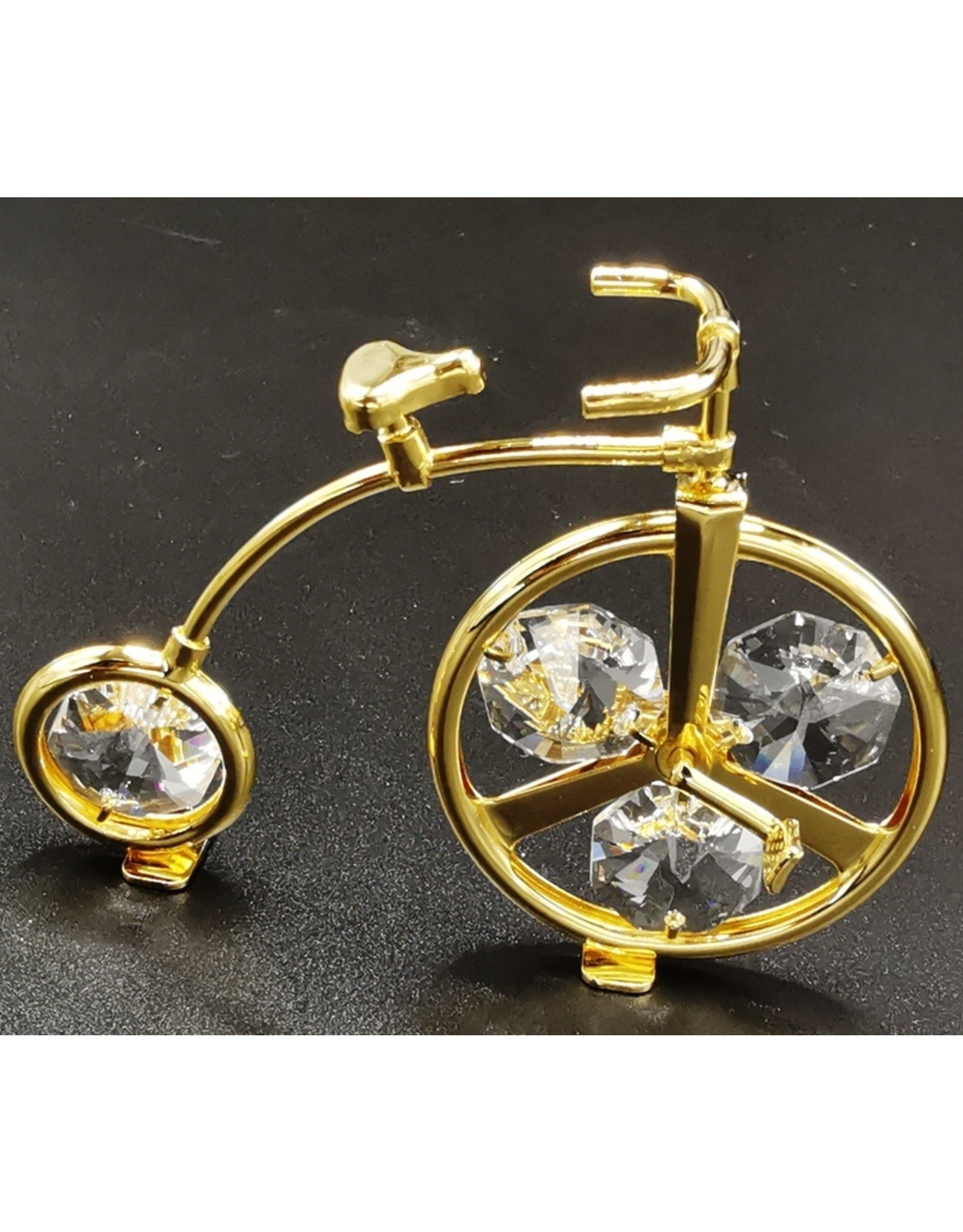 Crystal Temptations Miscellaneous - Miniature Victorian bicycle. Gold-plated and with Swarovski