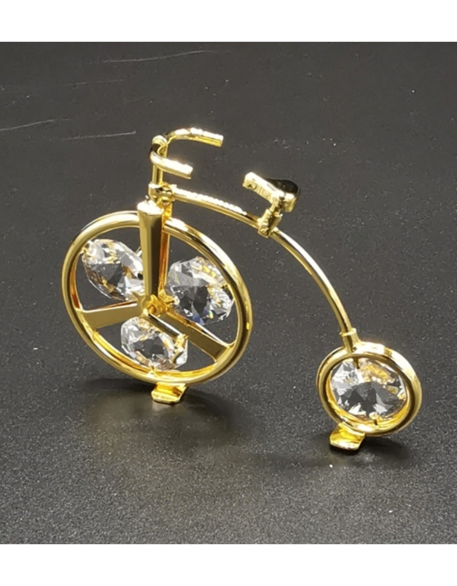 Crystal Temptations Miscellaneous - Miniature Victorian bicycle. Gold-plated and with Swarovski