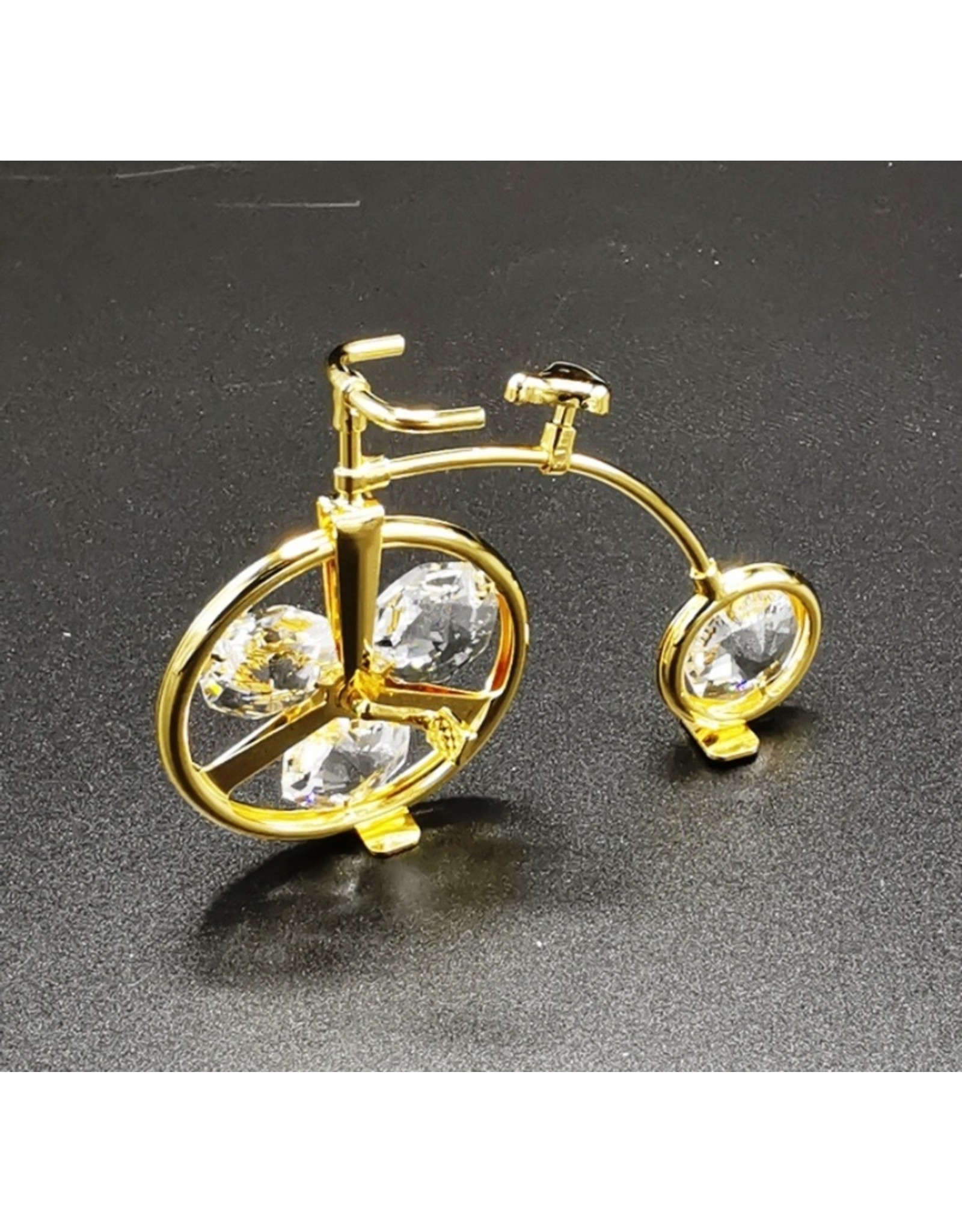 Crystal Temptations Miscellaneous - Miniature Victorian bicycle. Gold-plated and with Swarovski