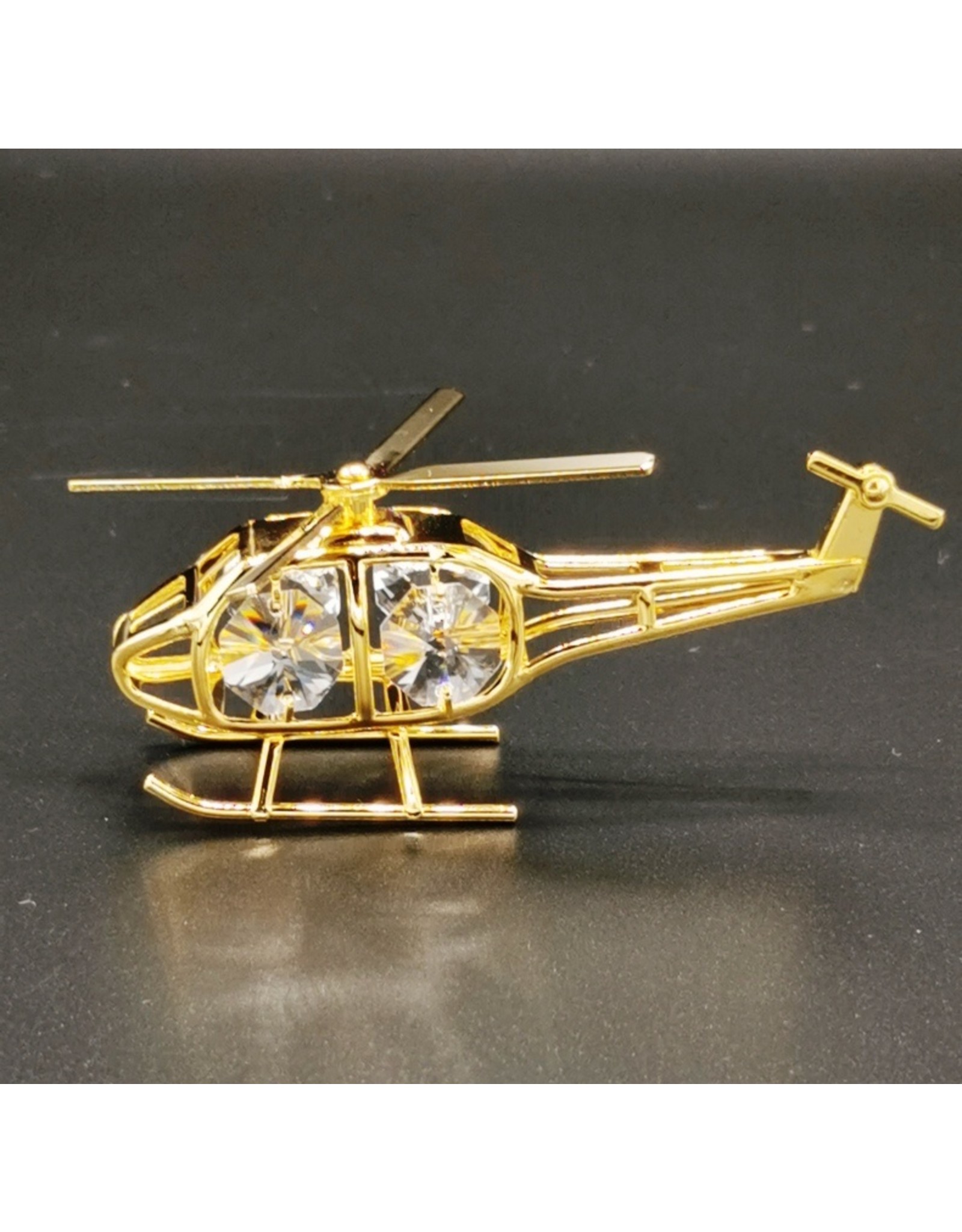 Crystal Temptations Miscellaneous - Miniature Helicopter. Gold-plated and with Swarovski