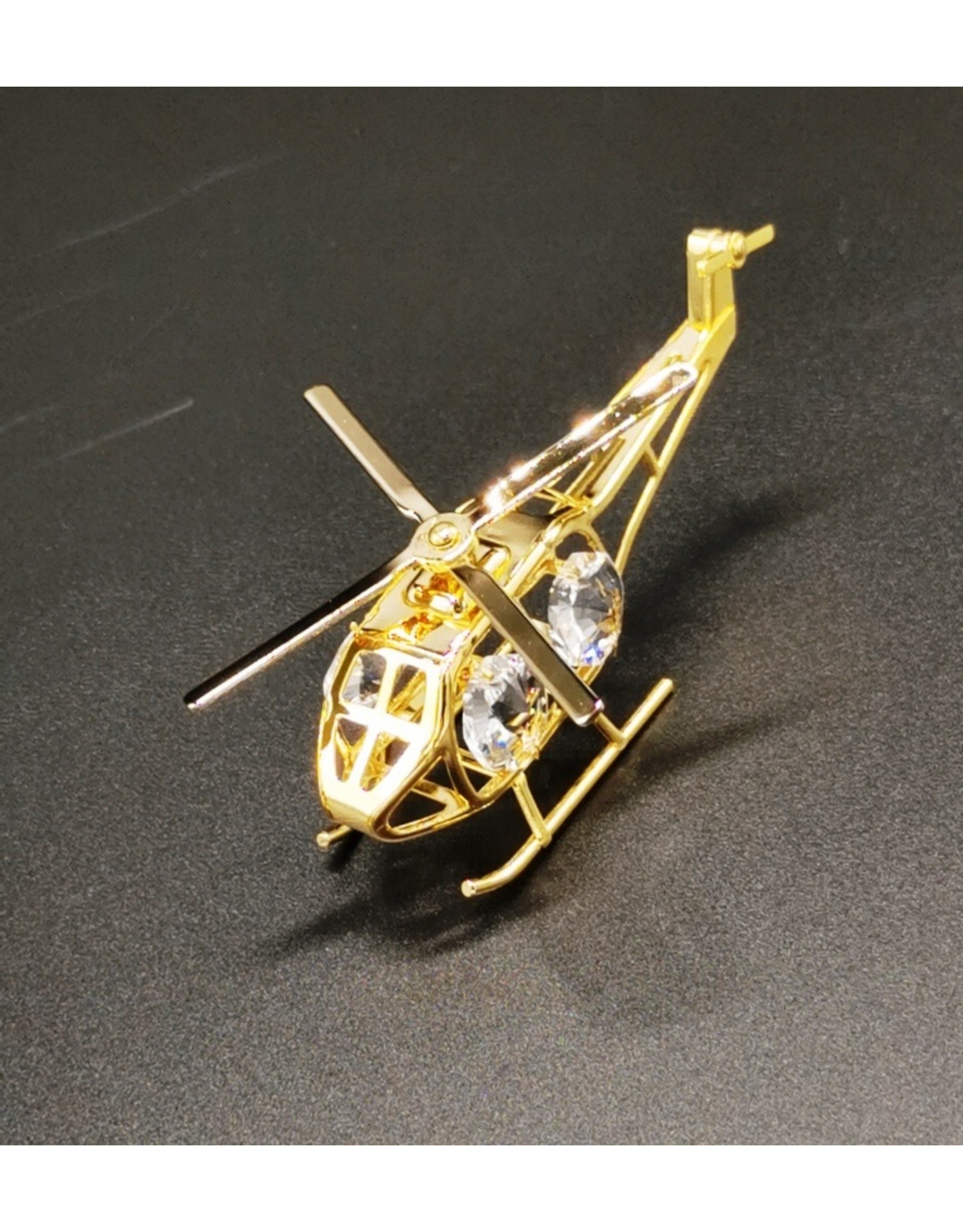 Crystal Temptations Miscellaneous - Miniature Helicopter. Gold-plated and with Swarovski