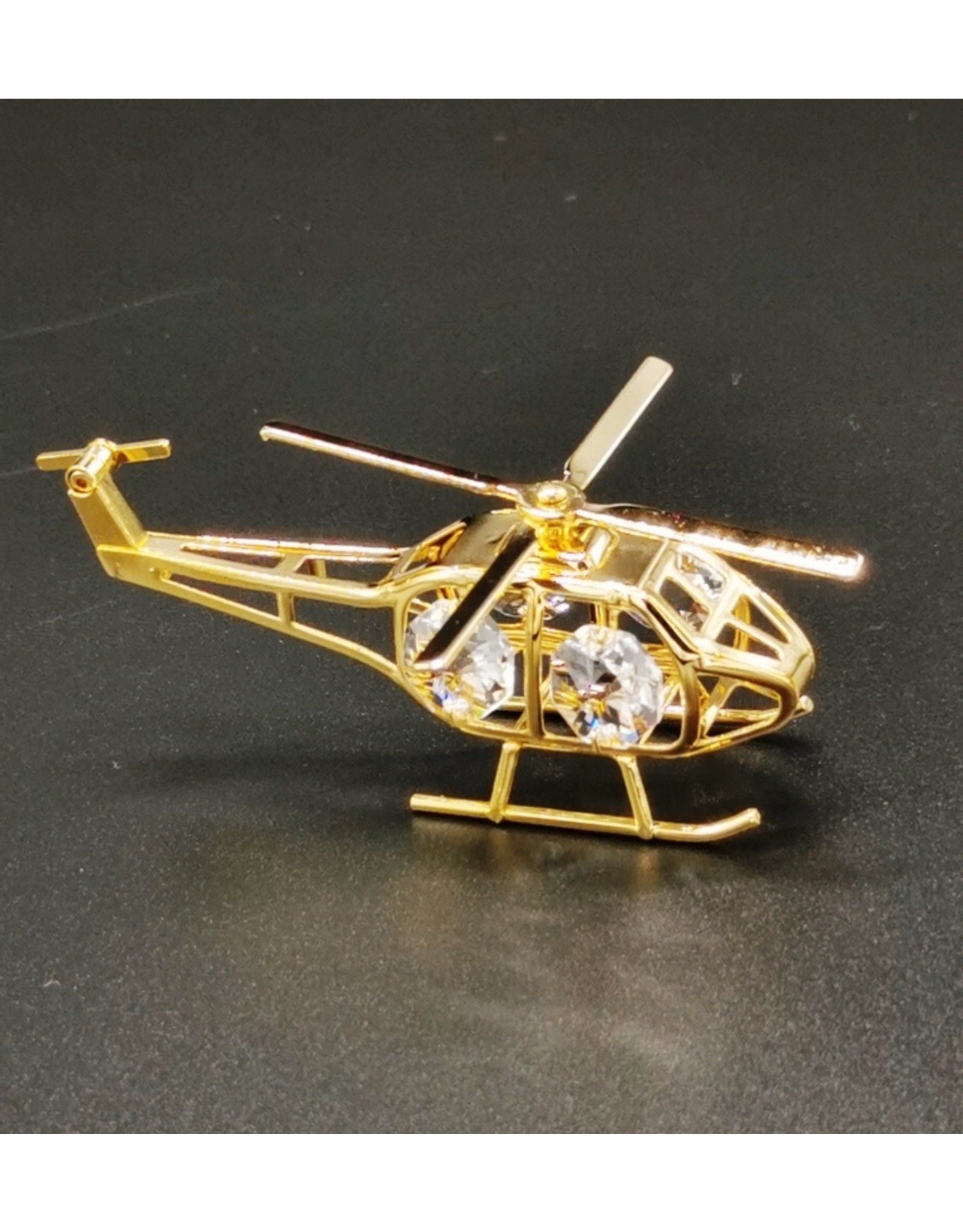 Crystal Temptations Miscellaneous - Miniature Helicopter. Gold-plated and with Swarovski