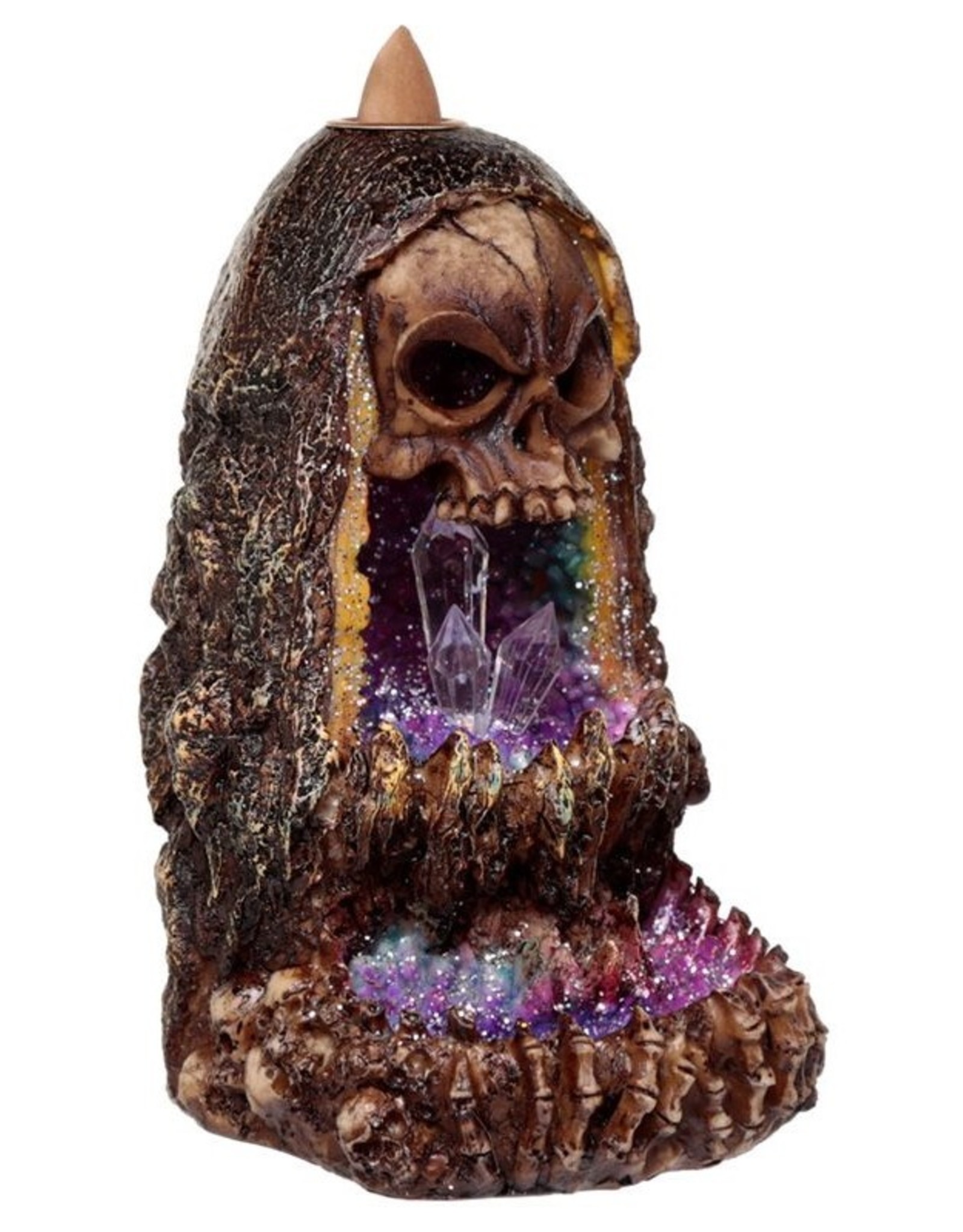 Skull Crystal Cave Giftware Figurines Collectables - Skull Crystal Cave LED Backflow incense holder