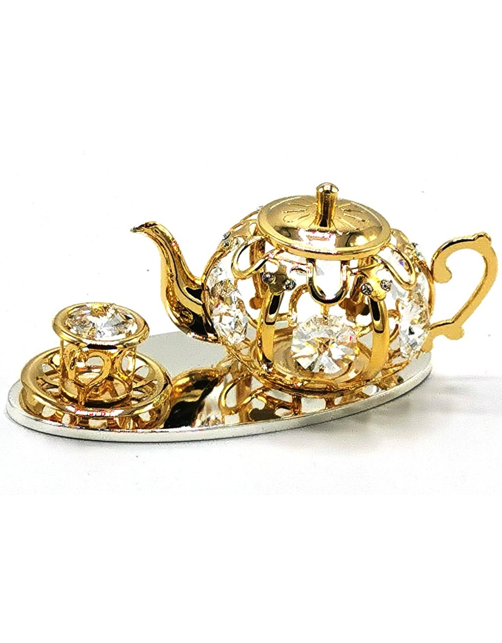 Crystal Temptations Miscellaneous - Miniature Tea Service. Gold-plated and with Swarovski