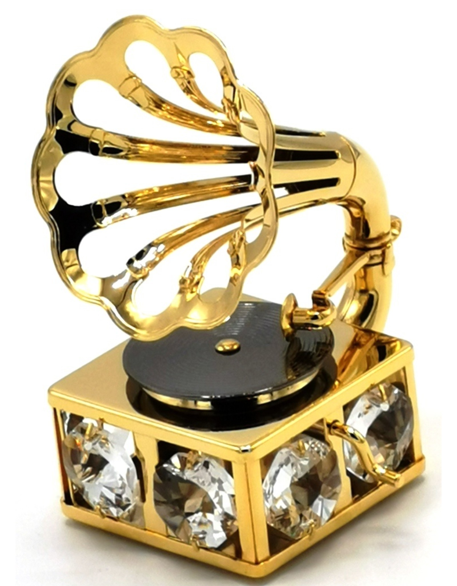 Crystal Temptations Miscellaneous - Miniature Gramophone - gold-plated and with Swarovski