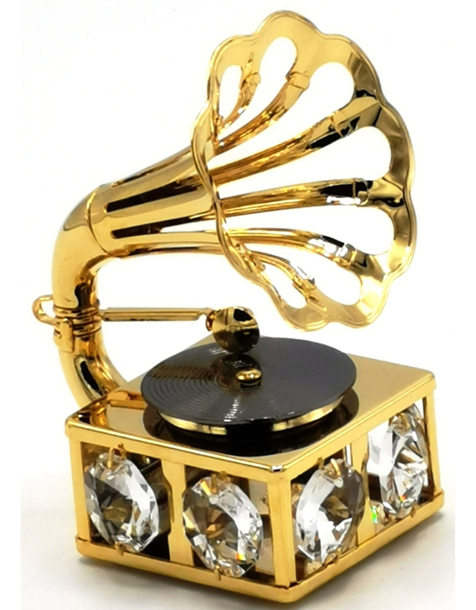 Crystal Temptations Miscellaneous - Miniature Gramophone - gold-plated and with Swarovski