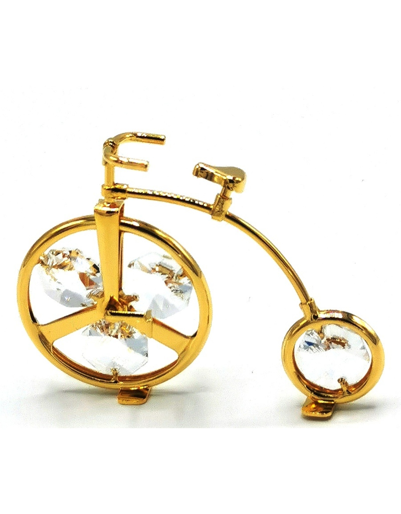 Crystal Temptations Miscellaneous - Miniature Victorian bicycle. Gold-plated and with Swarovski