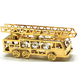 Crystal Temptations Miniature Fire truck - gold-plated and with Swarovski