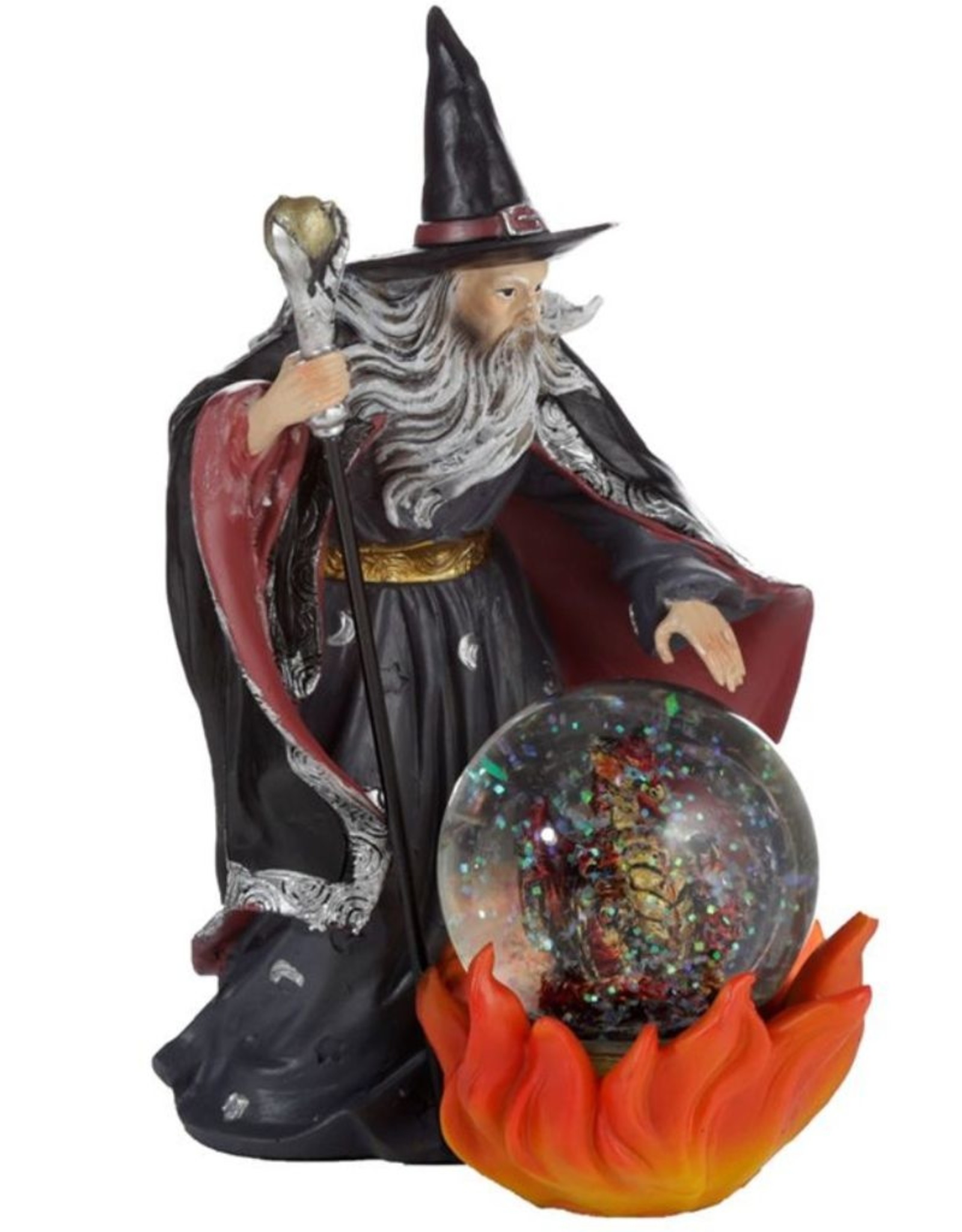 Spirit of the Sorcerer Giftware Beelden Collectables  - Spirit of the Sorcerer Vuurdraak Magiër Sneeuwbol