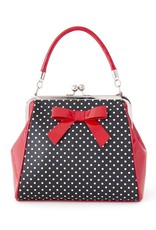 Banned Retro tassen en vintage tassen - Banned Polka Star handtas zwart-rood