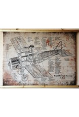 C&E Miscellaneous - Wandkaart Vliegtuig - textiel 100cm x 75cm