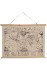 C&E Miscellaneous - Wereldkaart - textiel 100cm -75cm; 105cm x  -76cm