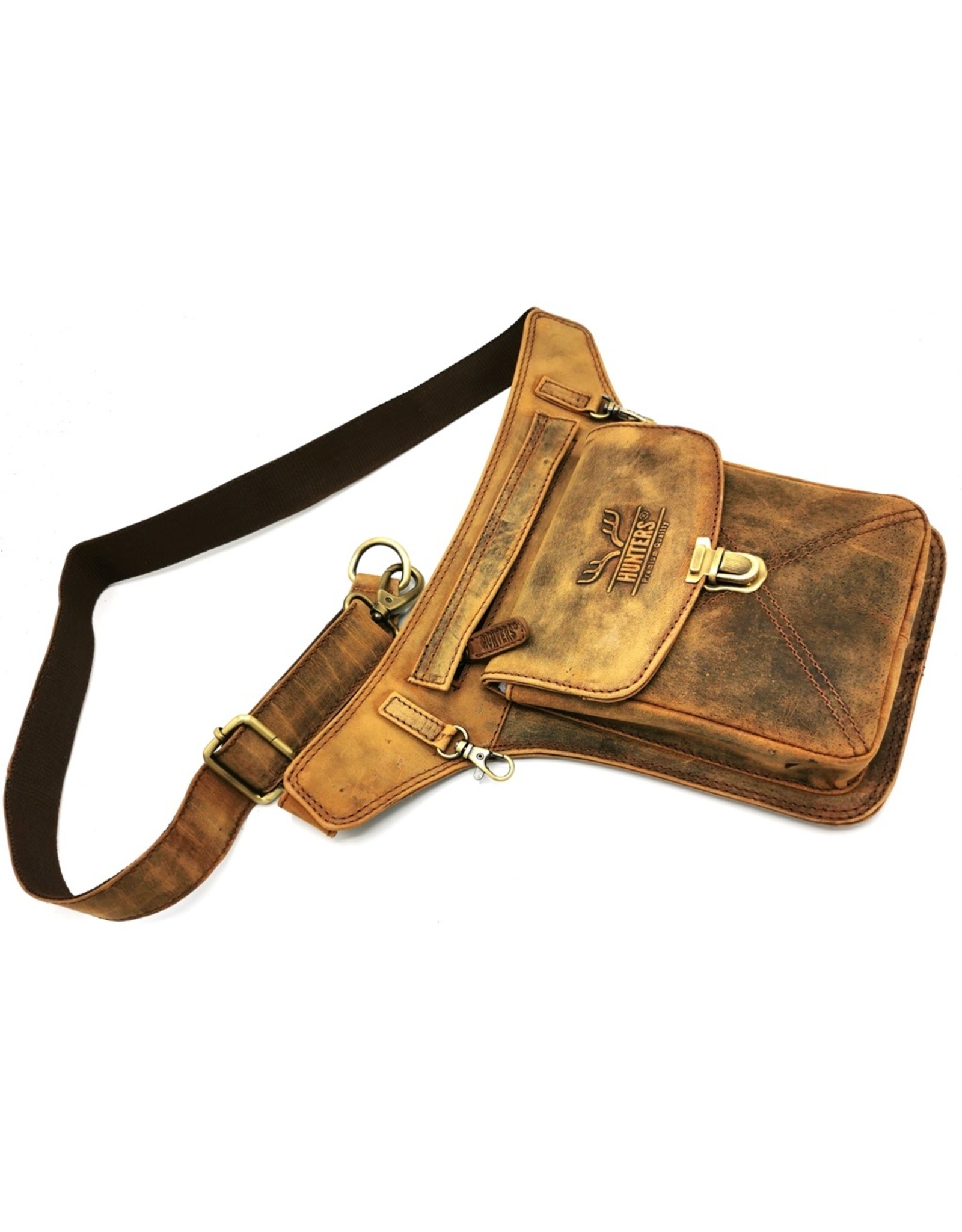 Hunters Leather Festival bags, waist bags and belt bags - Hunters waist bag vintage look tanned leather