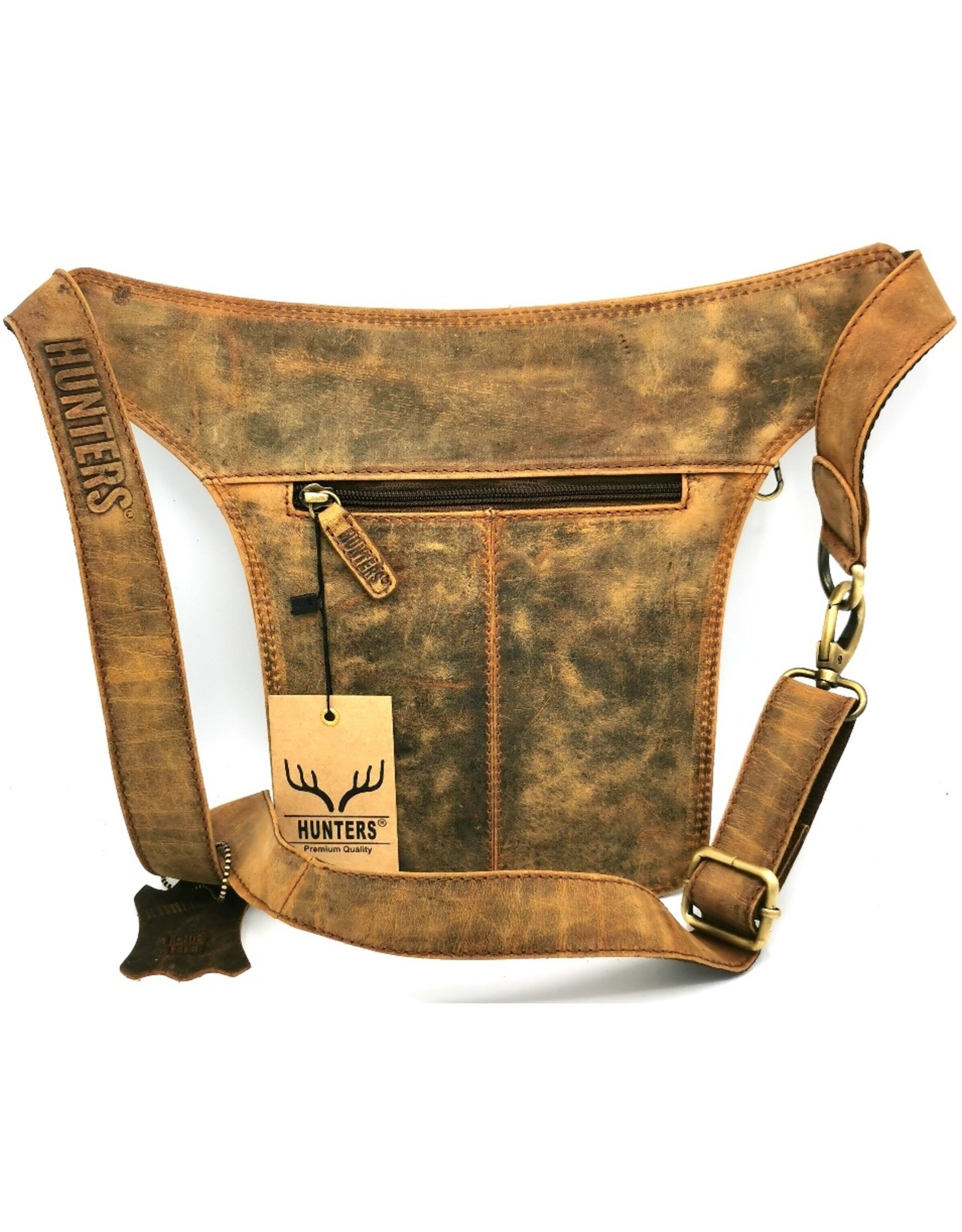 Hunters Leather Festival bags, waist bags and belt bags - Hunters waist bag vintage look tanned leather