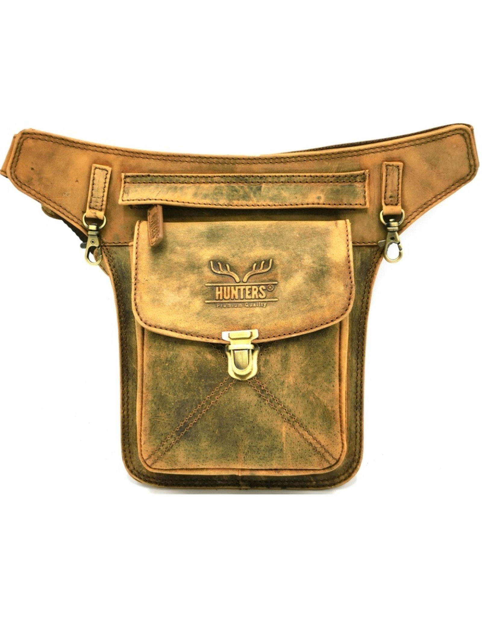 Hunters Leather Festival bags, waist bags and belt bags - Hunters waist bag vintage look tanned leather