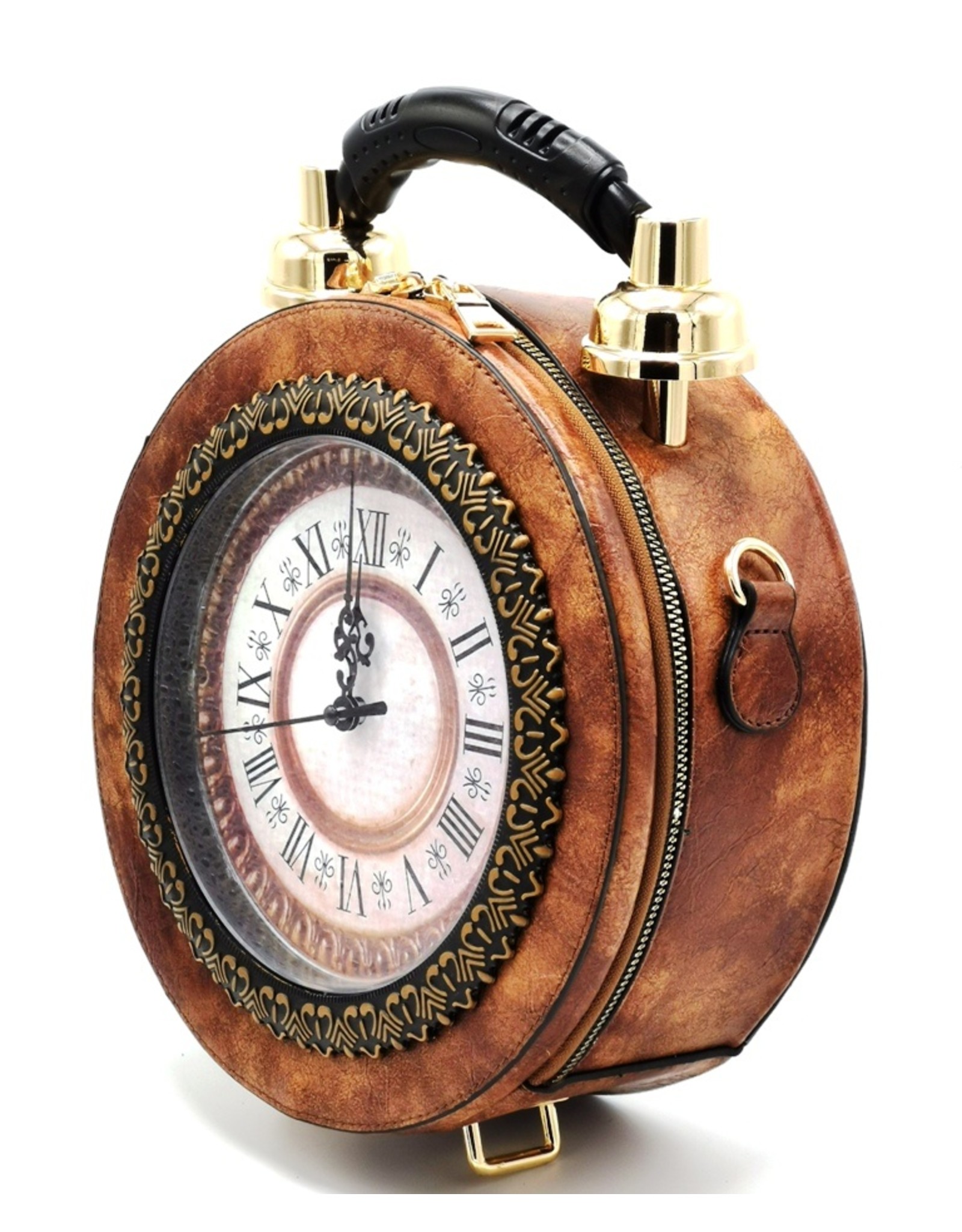 Magic Bags Fantasy bags and wallets -  Handbag with Real Clock light brown (medium)