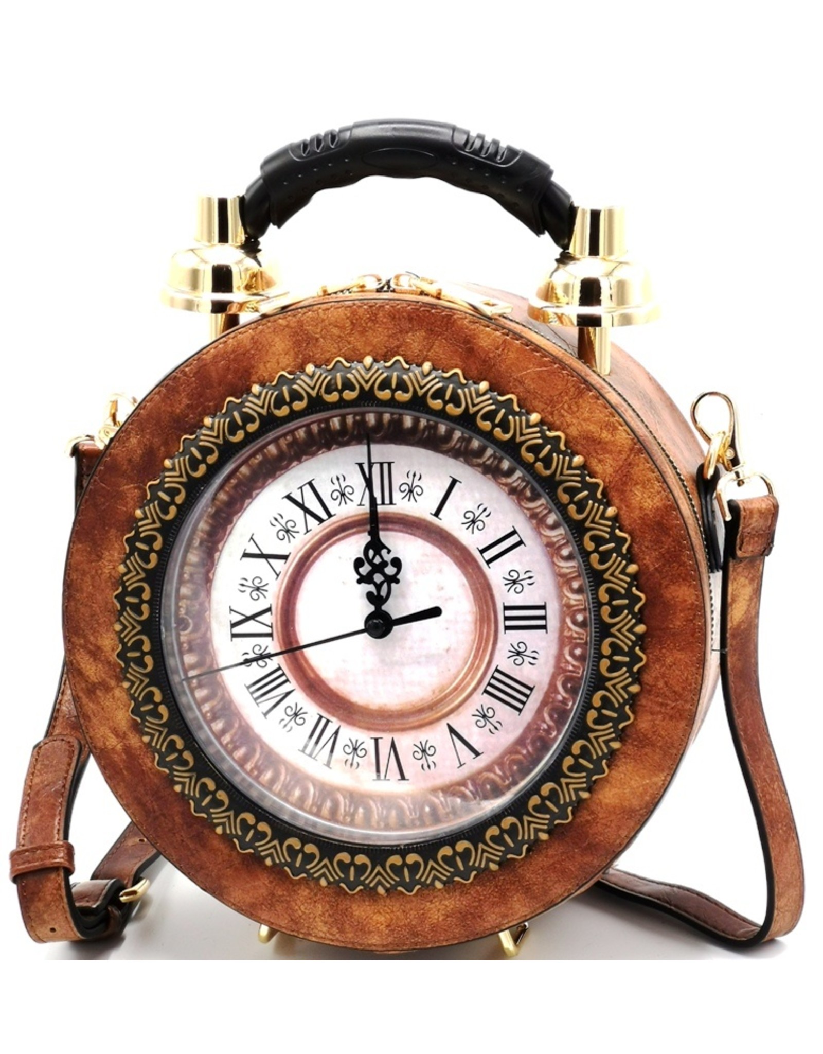 Magic Bags Fantasy bags and wallets -  Handbag with Real Clock light brown (medium)
