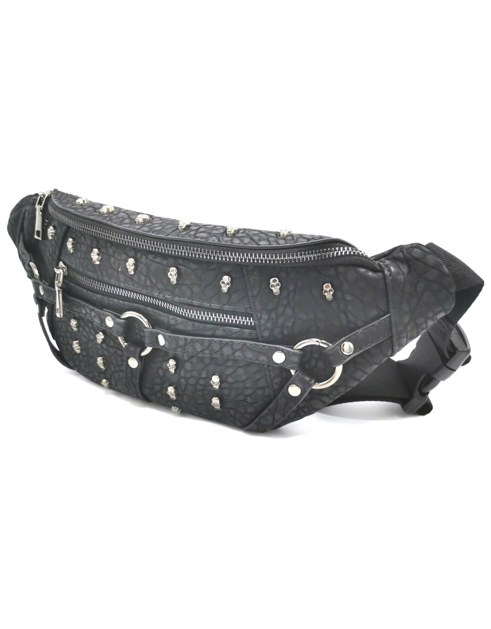 Dark Desire Gothic tassen Steampunk tassen -  Gothic heuptas met kleine metalen schedels