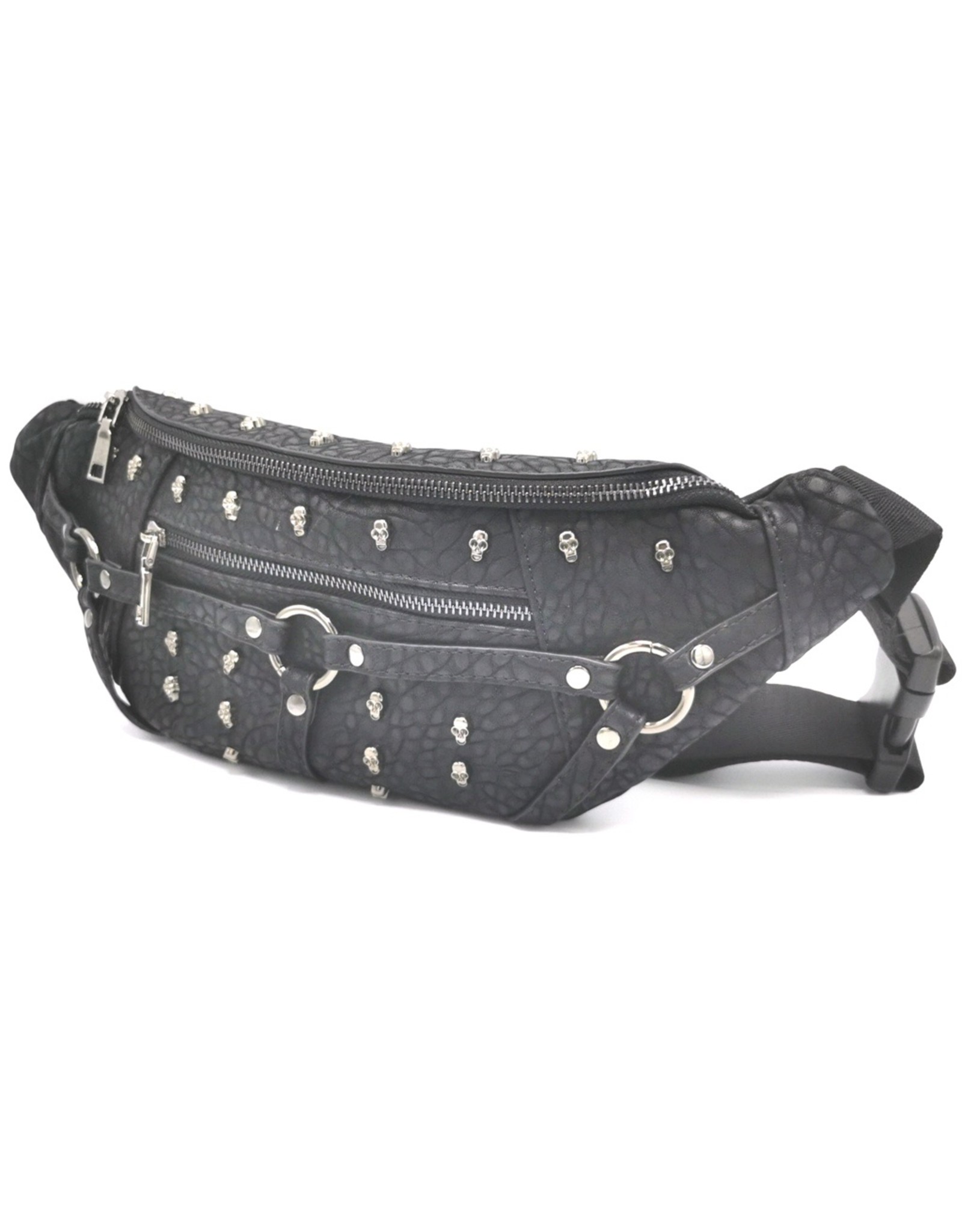 Dark Desire Gothic bags Steampunk bags - Gothic waist bag with small metal skulls