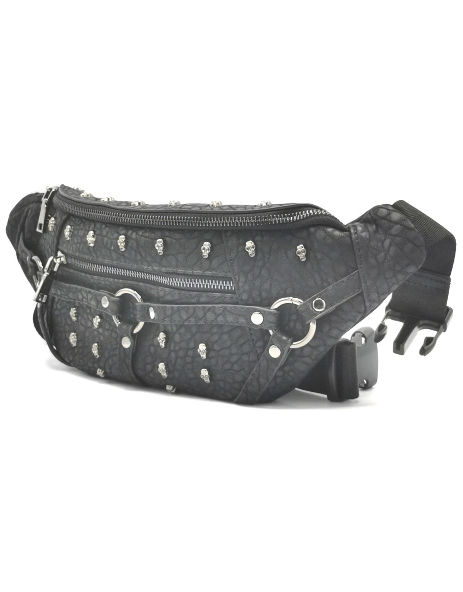 Dark Desire Gothic tassen Steampunk tassen -  Gothic heuptas met kleine metalen schedels