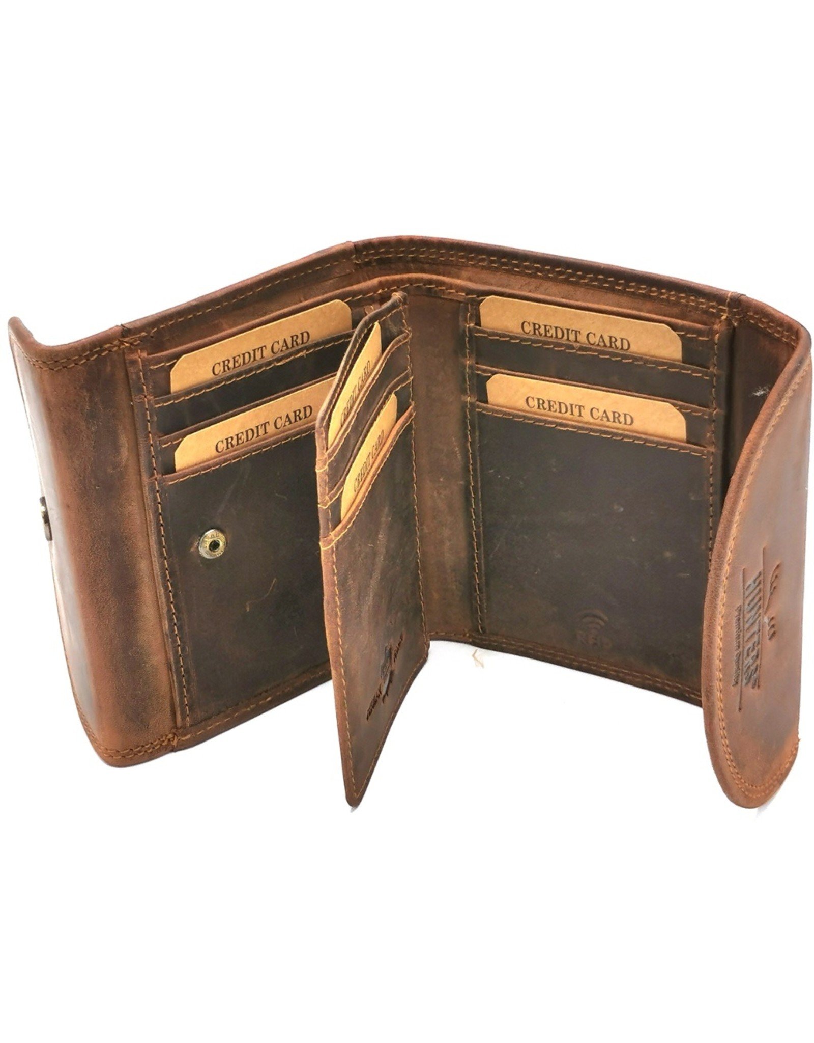 Hunters Leather Wallets - Leather wallet Hunters (large coin compartment)