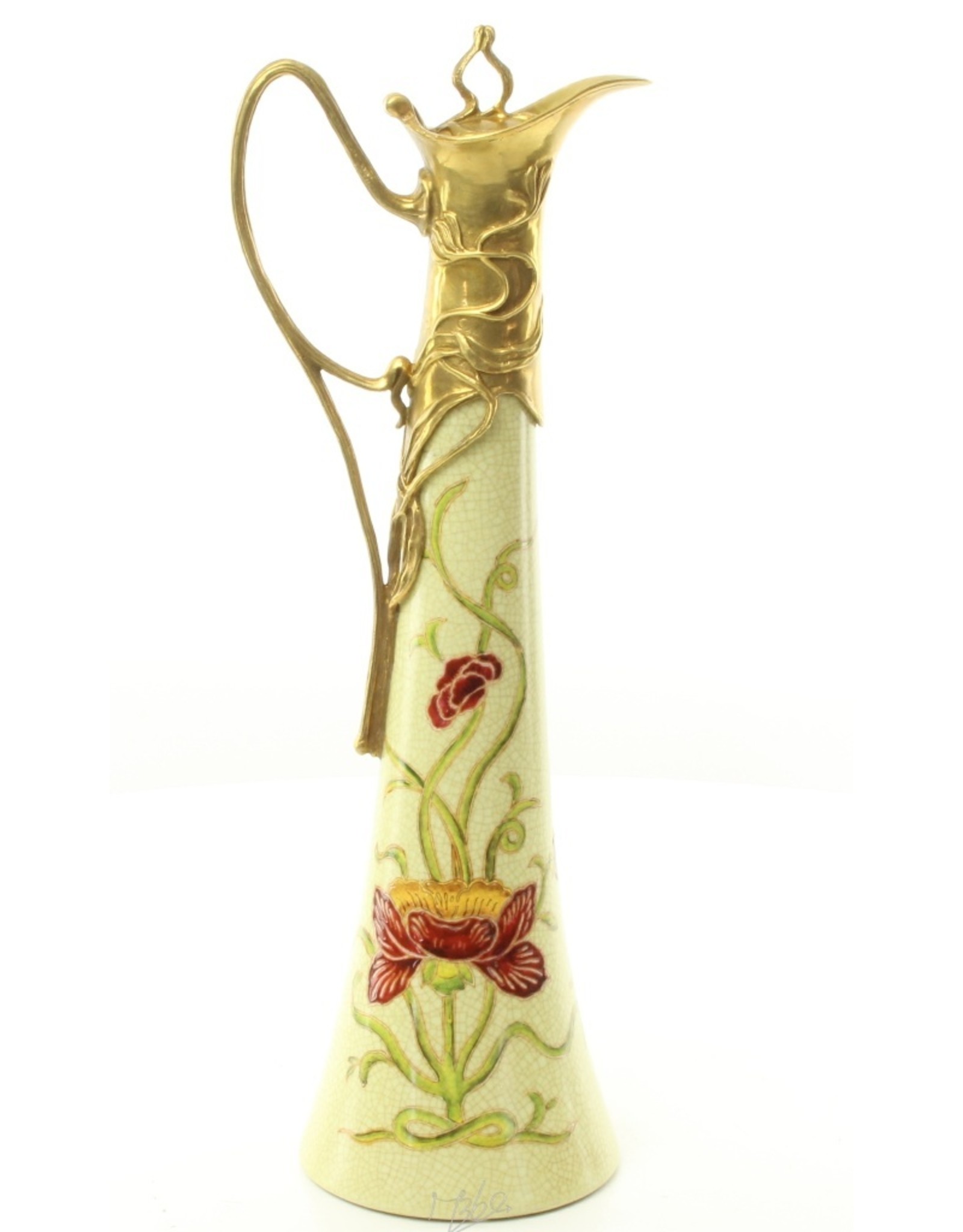 Trukado Miscellaneous - Unique porcelain carafe mounted with bronze and hand-painted