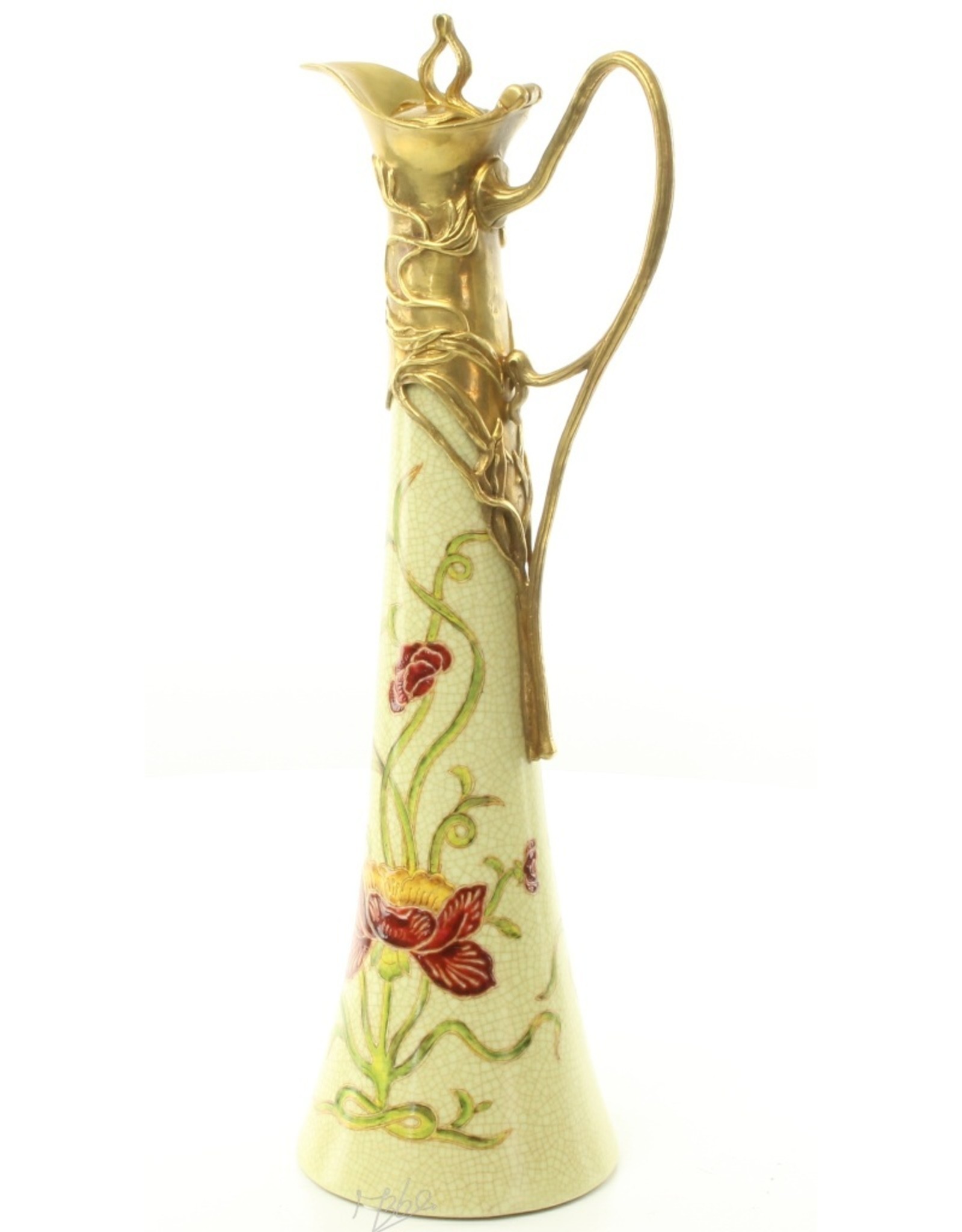 Trukado Miscellaneous - Unique porcelain carafe mounted with bronze and hand-painted