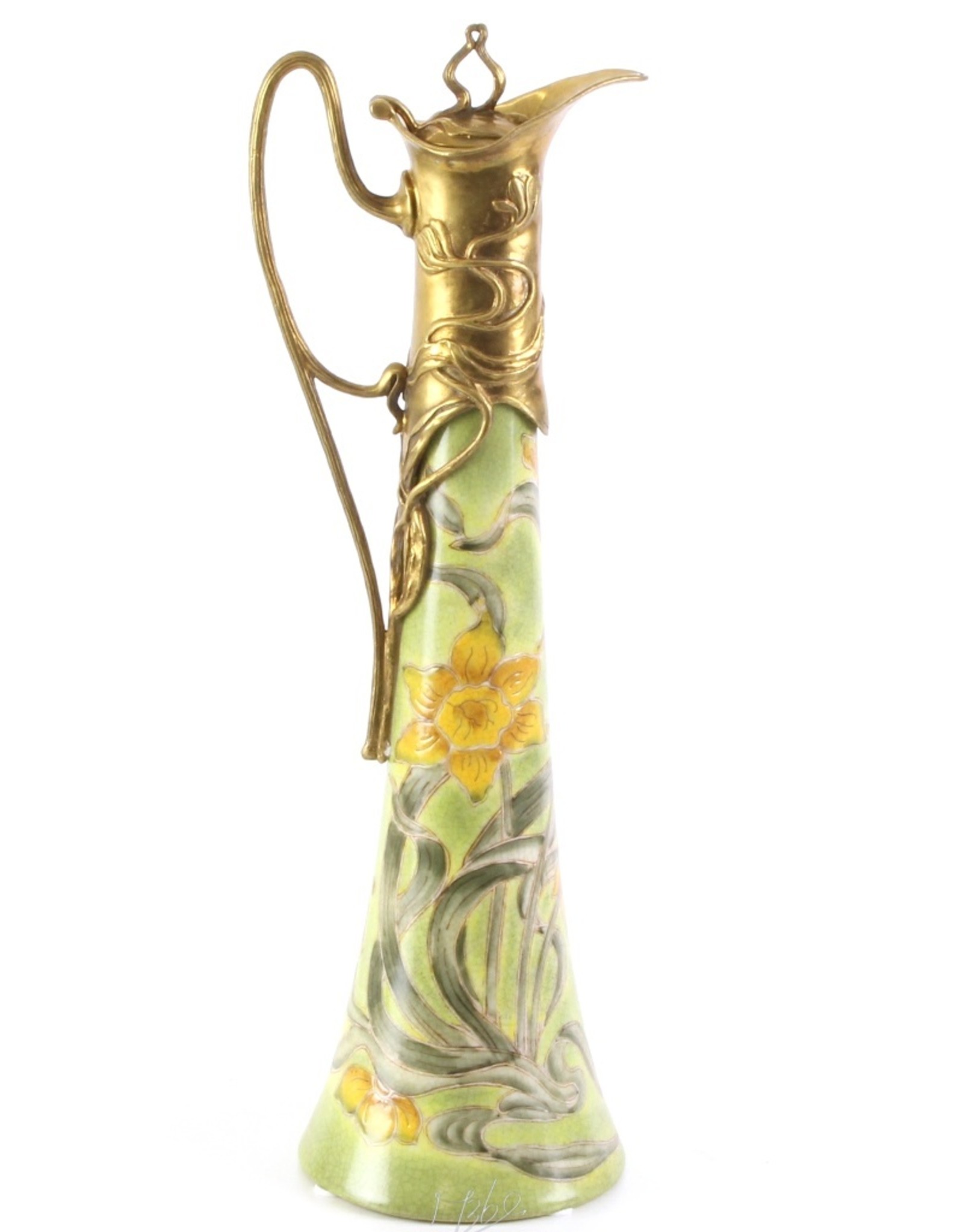 Trukado Giftware & Lifestyle -  Unique porcelain carafe mounted with bronze and hand-painted